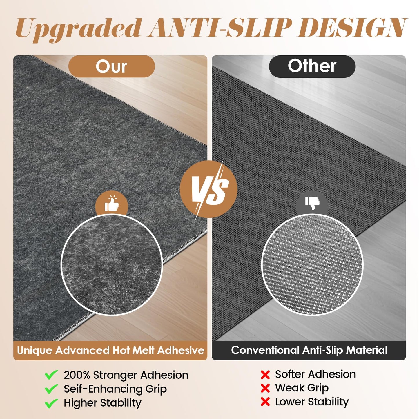 Office Chair Mat for Hardwood Tile Floor, 48"x60"Anti-Slip Under Desk Carpet Protector for Rolling Computer Chair Mat, Machine Washable Office Area Carpet (Chenille,Blue)