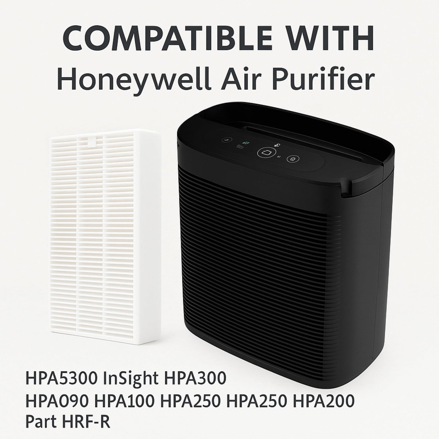 Nispira HRF-R2 HPA300 HPA200 Filter R Replacement for Honeywell Air Purifier InSight HPA5300 HPA100 HPA090 HPA250 HPA200 HPA5300 True HEPA HRF-R1 HRF-R3. 4 Packs