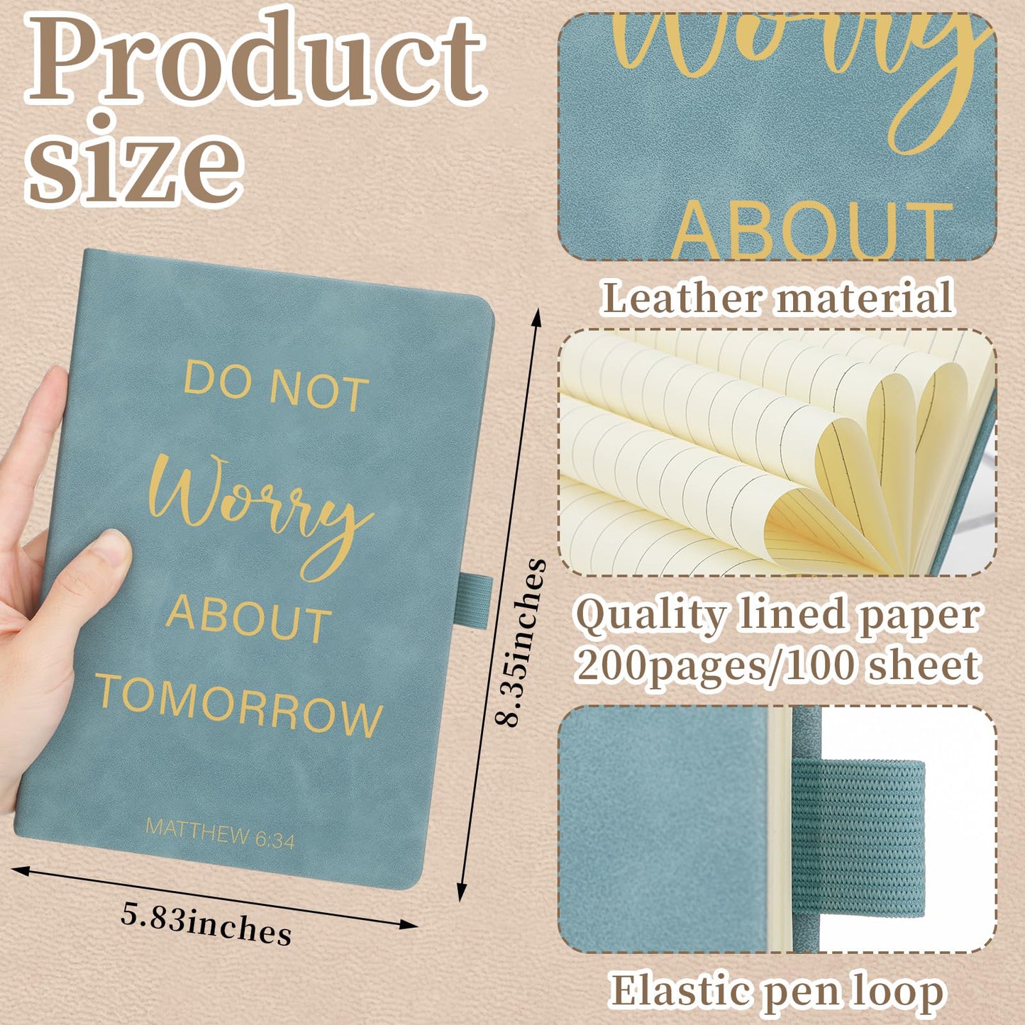 Thenshop 20 Pcs Christian Gifts for Women Bulk 10pcs Pastel Leather Christian Journals for Women Bible Notebooks with 10pcs Neutral Pens Inspirational A5 Prayer Journals for Church Gift