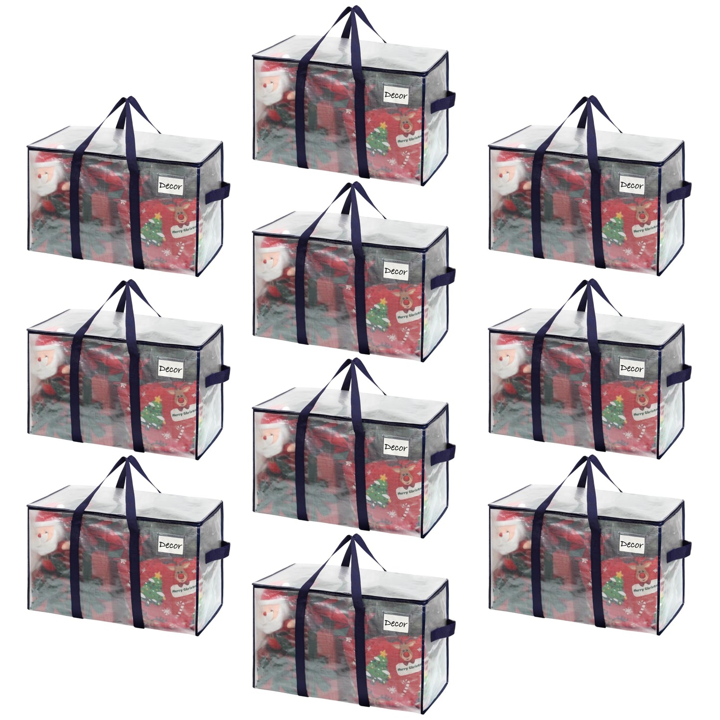 VENO 10 Pack Heavy Duty Moving Bags, Extra Large Storage Bags with Reinforced Handles & Strong Zippers, Foldable & Reusable Moving Box Alternative for Clothes & Dorm Storage