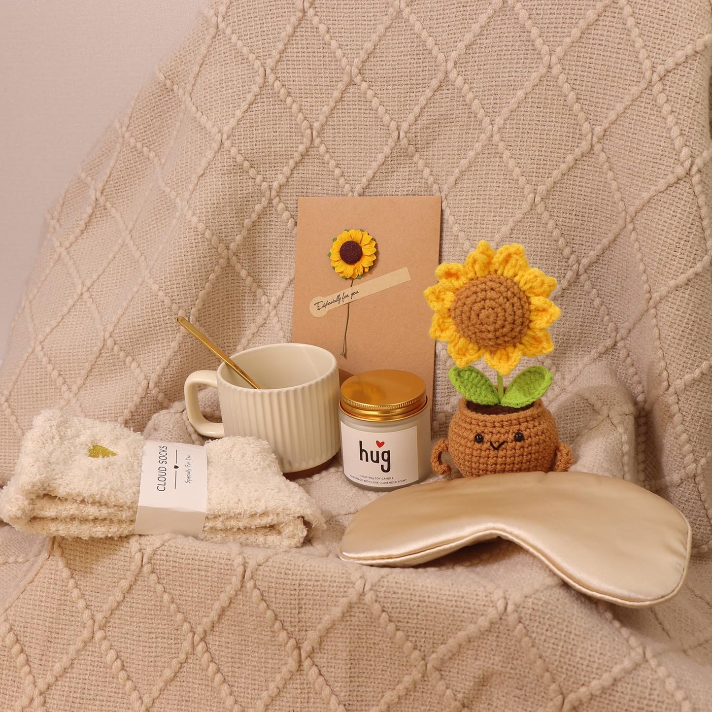 Women's Birthday Self-Care Gift Basket, Sunflower-Themed Sunshine Gift Sunshine Care Gift Set, Recovery Gift Basket ,Christmas Birthday Gift, Dedicated to Women, Mothers, Best Friends, Wives
