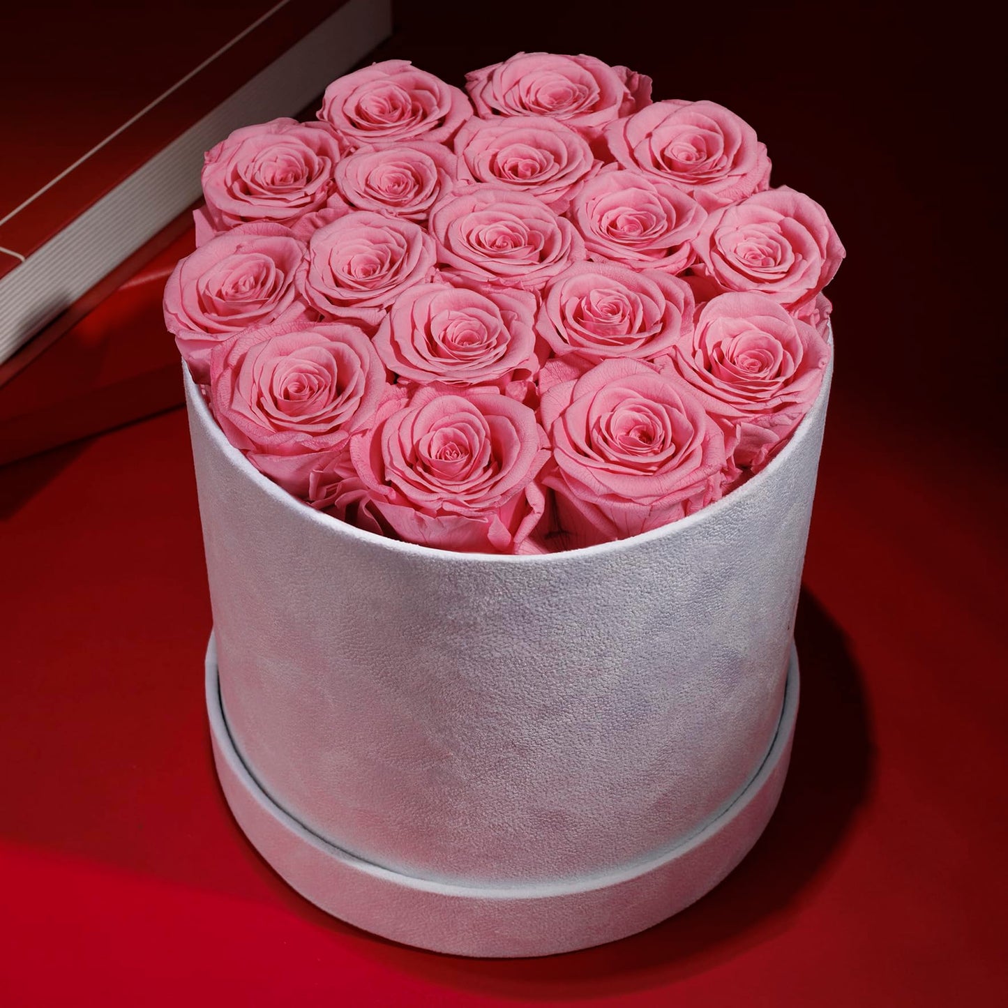 Prifroti 17 Flowers in a Luxury Suede Box, Birthday Gifts for Women, Preserved Flowers, Mothers Day Roses Gift for Mom, Light Pink