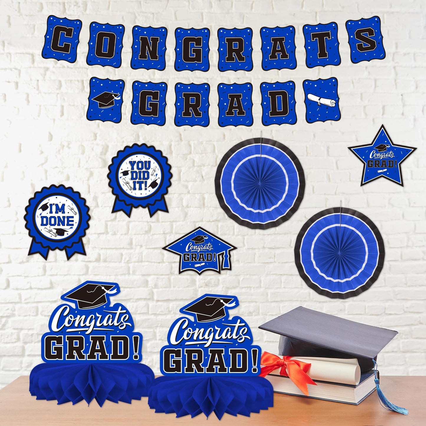 Graduation Decorations 2026 Set - Congrats Grad Banner, Class of 2026 Backdrop, Balloons & Streamers Kit - Complete Party Supplies for High School & College Celebrations