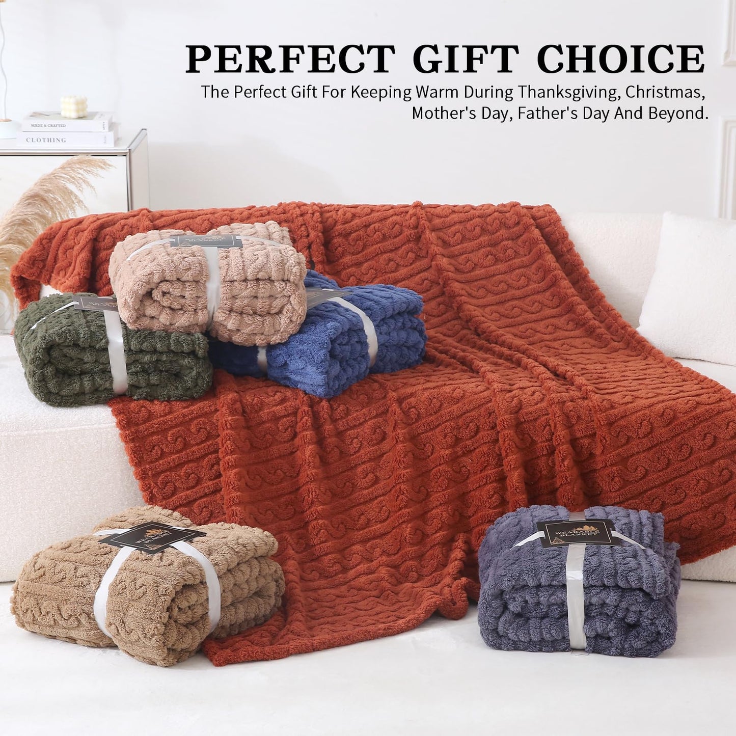 Mowkim Wearable Blanket Sherpa Fleece Shawl Blanket with Pockets for Adults Women and Men, Cozy Shawl TV Throw Blankets (Green, 58'' x 64'')