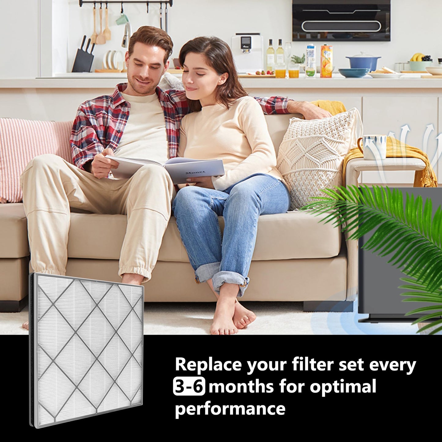 HE400 HE401 Filter Replacement for Shark Air Purifier 4 Fan, Compatible with Shark HE400 HE401 HE402 HE405 Air Models, Main Filter, Replace Part # HE4FKPET By Improvedhand