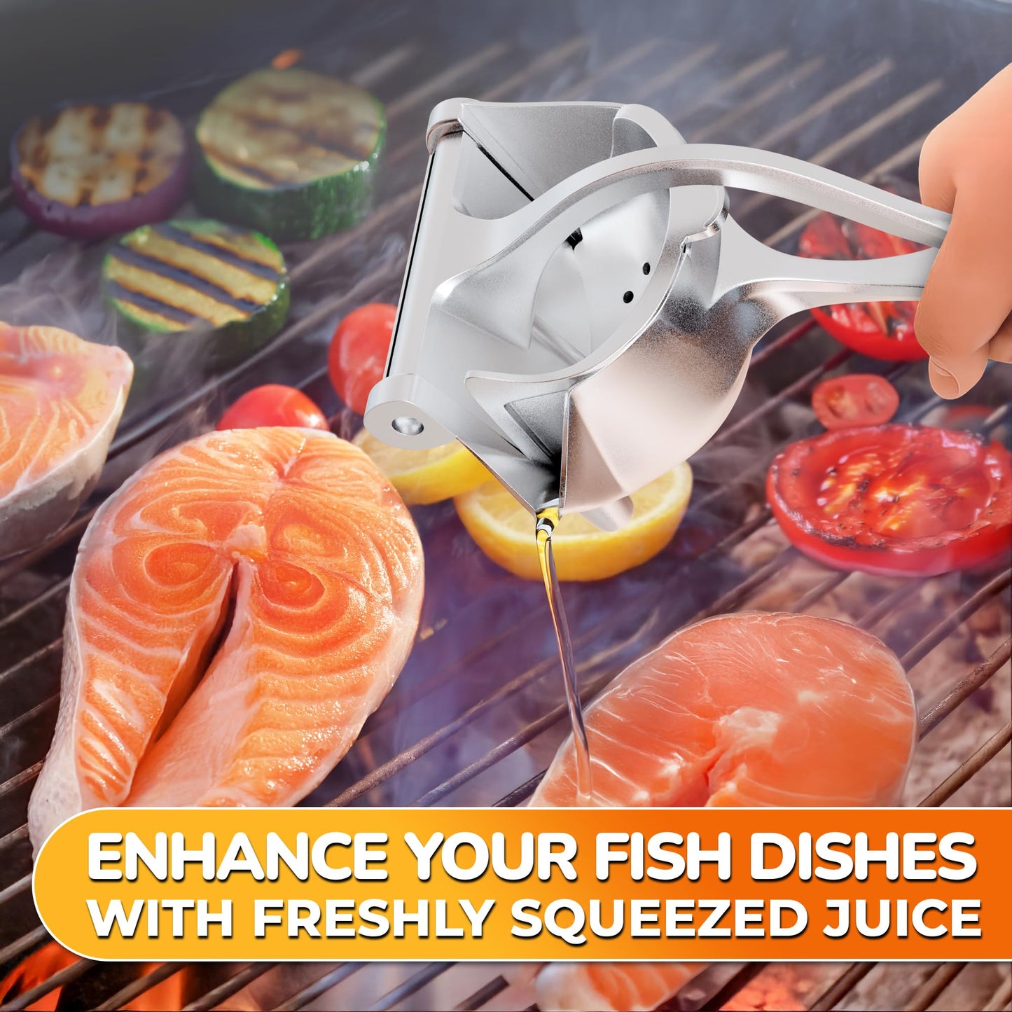 Manual Juicer Hand Press with Ergonomic Heavy Duty Handle - Pour Spout for Mess-Free Pouring, Aluminum Alloy Hand Juicer Squeezer | 0.6 L Capacity - Juice Press for Lemon, Orange, Lime, & Grapefruit