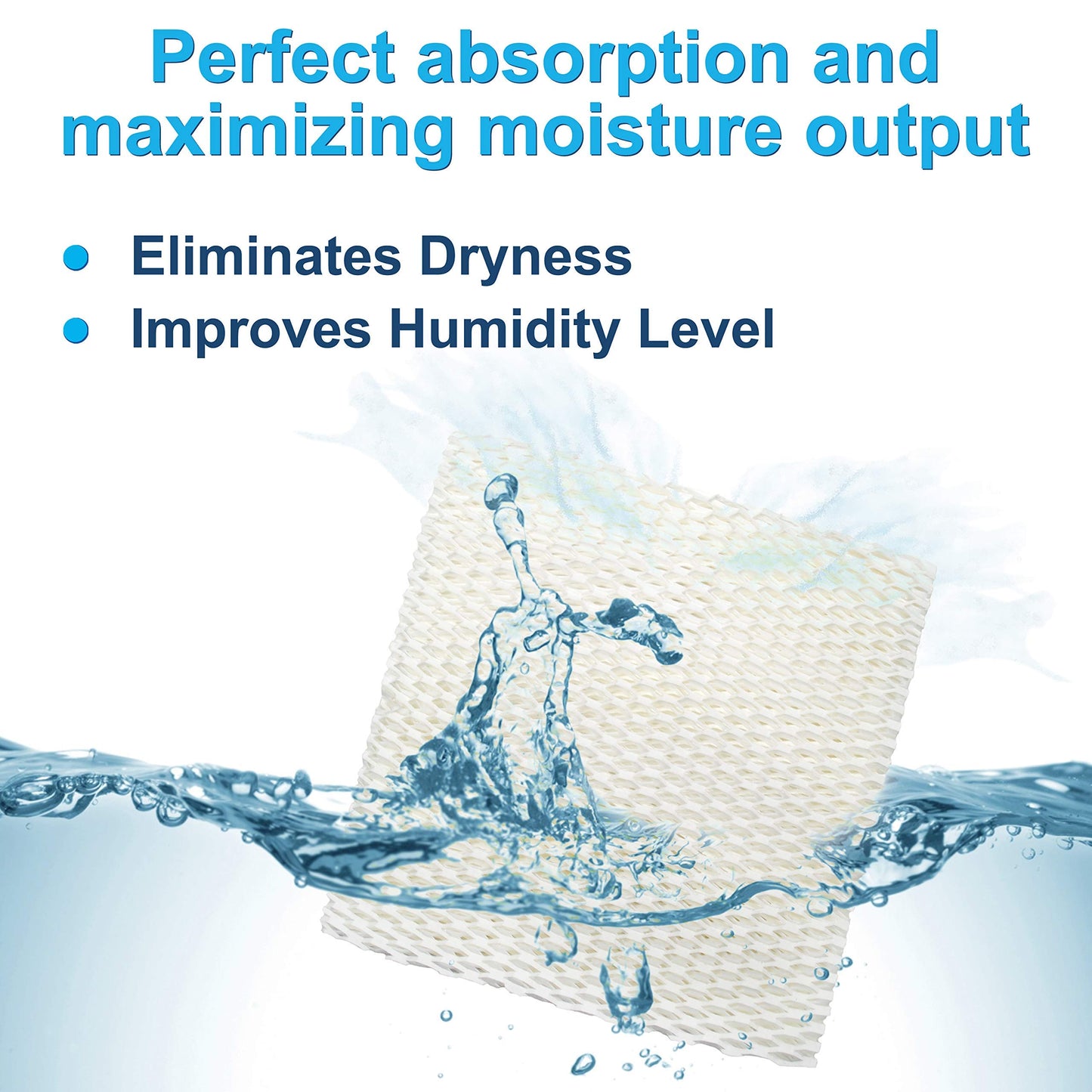 HQRP 4-Pack Wick Filter Replacement for Idylis 828413B002, IHUM-10-140 / I HUM 10 140 4-Gallon Humidifier, HDC-2R HDC-411