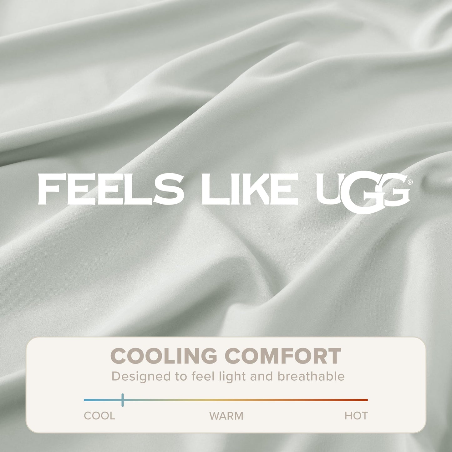 UGG Hedi Queen Sheet Set 4-Piece Luxury Cooling Sheets Deep Pockets Premium Bedding with 2 Pillow Shams Hypoallergenic Machine Washable Soft Lightweight Bed Set for Bedroom, Queen, Mineral Green