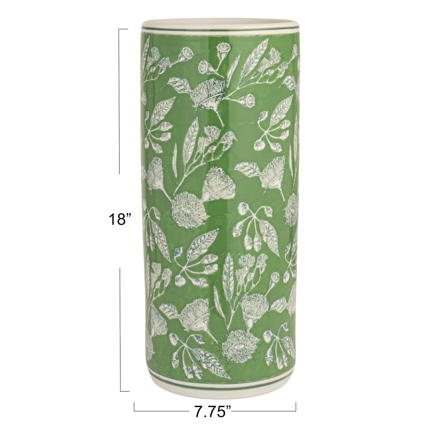 Creative Co-Op Ceramic Umbrella Stand, Green