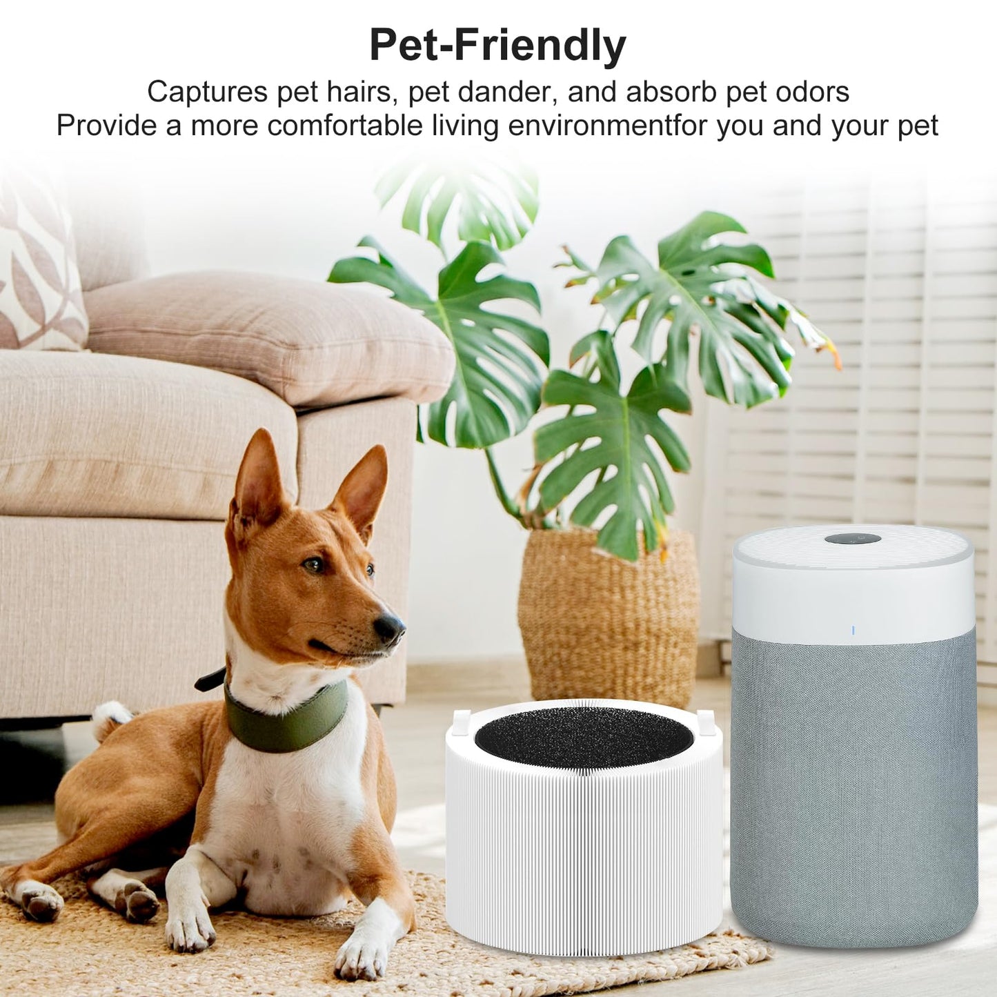 2𝟏𝟏𝐢 𝐌𝐚𝐱 Replacement Filter Compatible with Blueair Blue Pure 211i Max Smart Machine, Efficient 3-in-1 Particle Dust Pet Dander Filter&Odor Smoke Activated Carbon Filter, #F2MAX, White, 2Pack