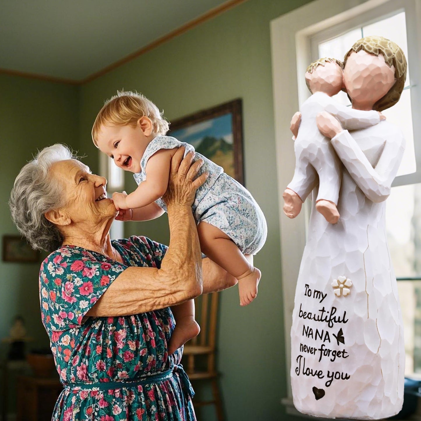 AcowSpt Nana Gifts, Gifts for Nana, Grandma Gift, for Grandma, Sculpted Hand-Painted Figurine