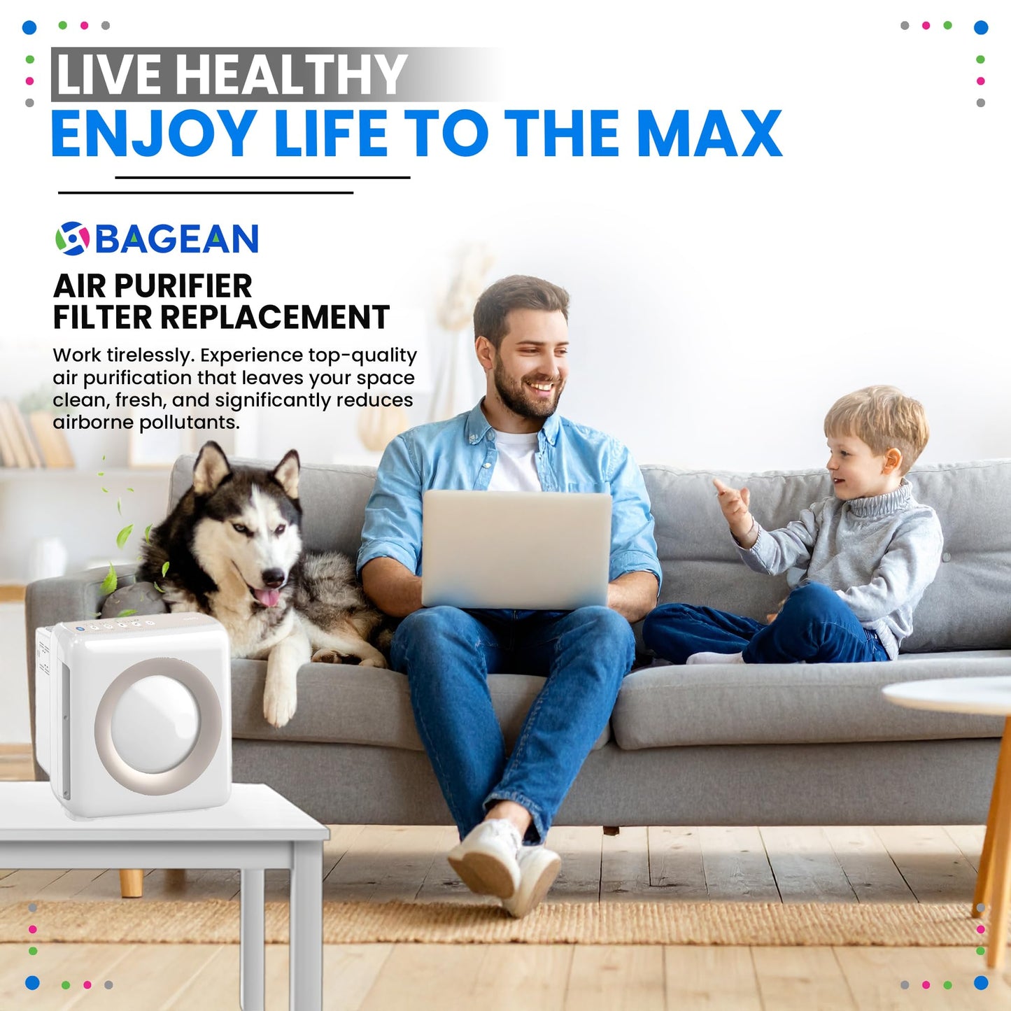Bagean AP-1512HH Filter Compatible with Coway Airmega AP-1512HH & 200M Air Purifier - Fit Coway Filter Replacement - H13 True HEPA Filters Removes 99.97% particles Freshens the Air (2 HEPA + 4 Carbon)