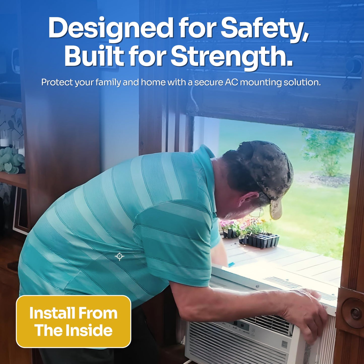 MAGIC A/C MOUNT Window AC Bracket - No Tools or Drilling Required - Adjustable Fit (25"-42") - AC Brackets for Windows Holds up to 220lbs - Rust-Resistant Steel Window Air Conditioner Support Bracket