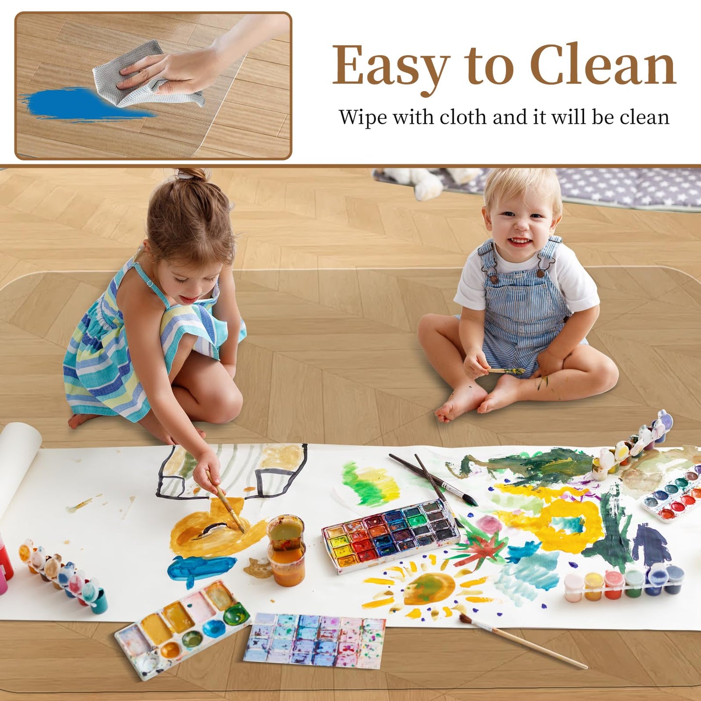MESHDO Office Chair Mat for Hardwood Floor, 48" X 60" Desk Chair Mat for Hard Floors, PVC Clear Floor Protector for Home and Office Floor Mat - Can't be Used on Carpet