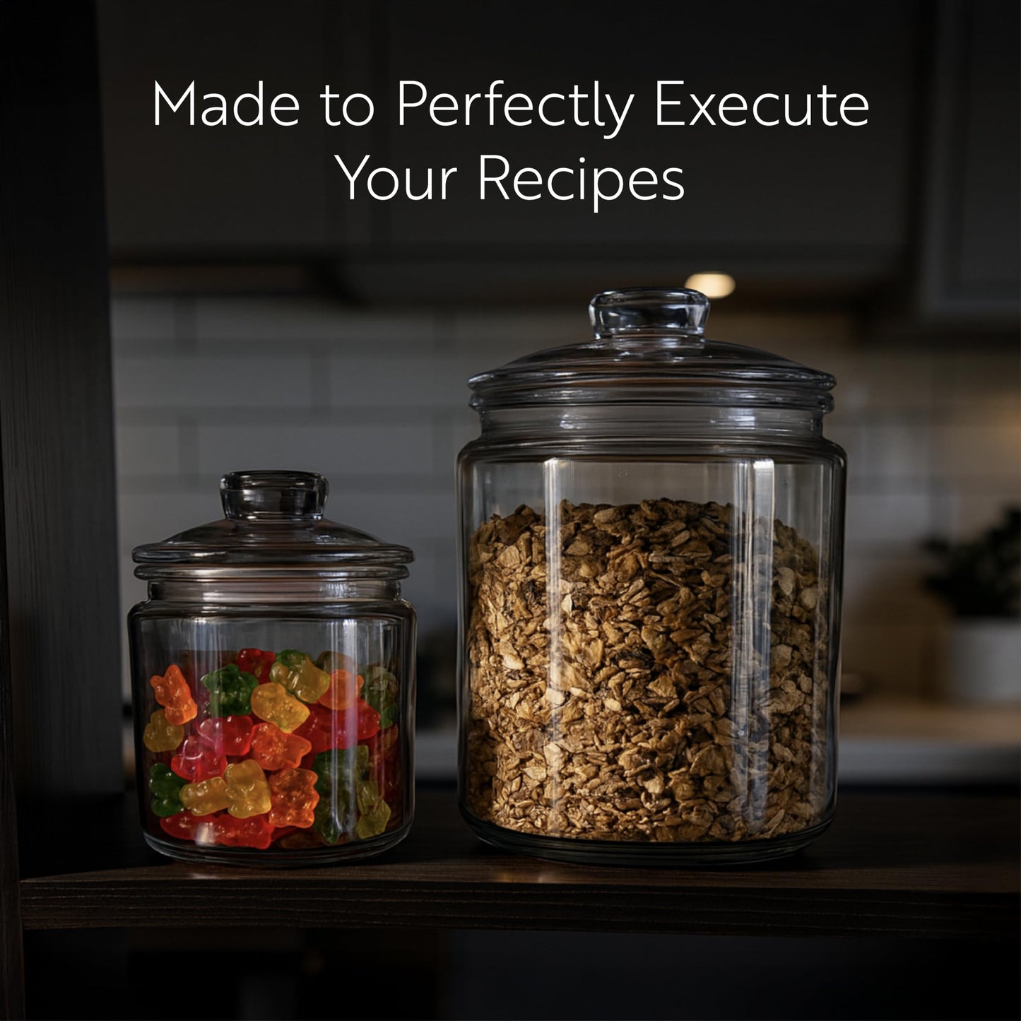 Restaurantware Glass Storage Containers - 1 Count 6 Liter Airtight Kitchen Canisters - Pantry Jars With Lids For Food - Clear Crystal Glass