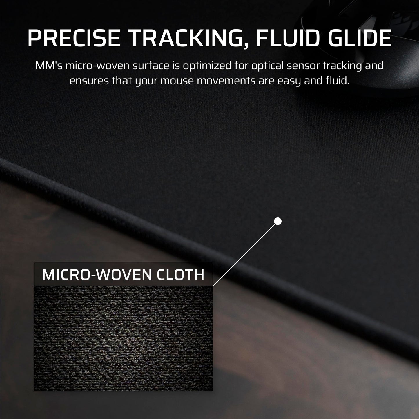 Corsair MM Anti-Fray Cloth Gaming Mouse Pad – XXXL (1220 x 590mm), Precision Micro-Woven Surface, Non-Slip Natural Rubber Base, Stitched Edges – Black