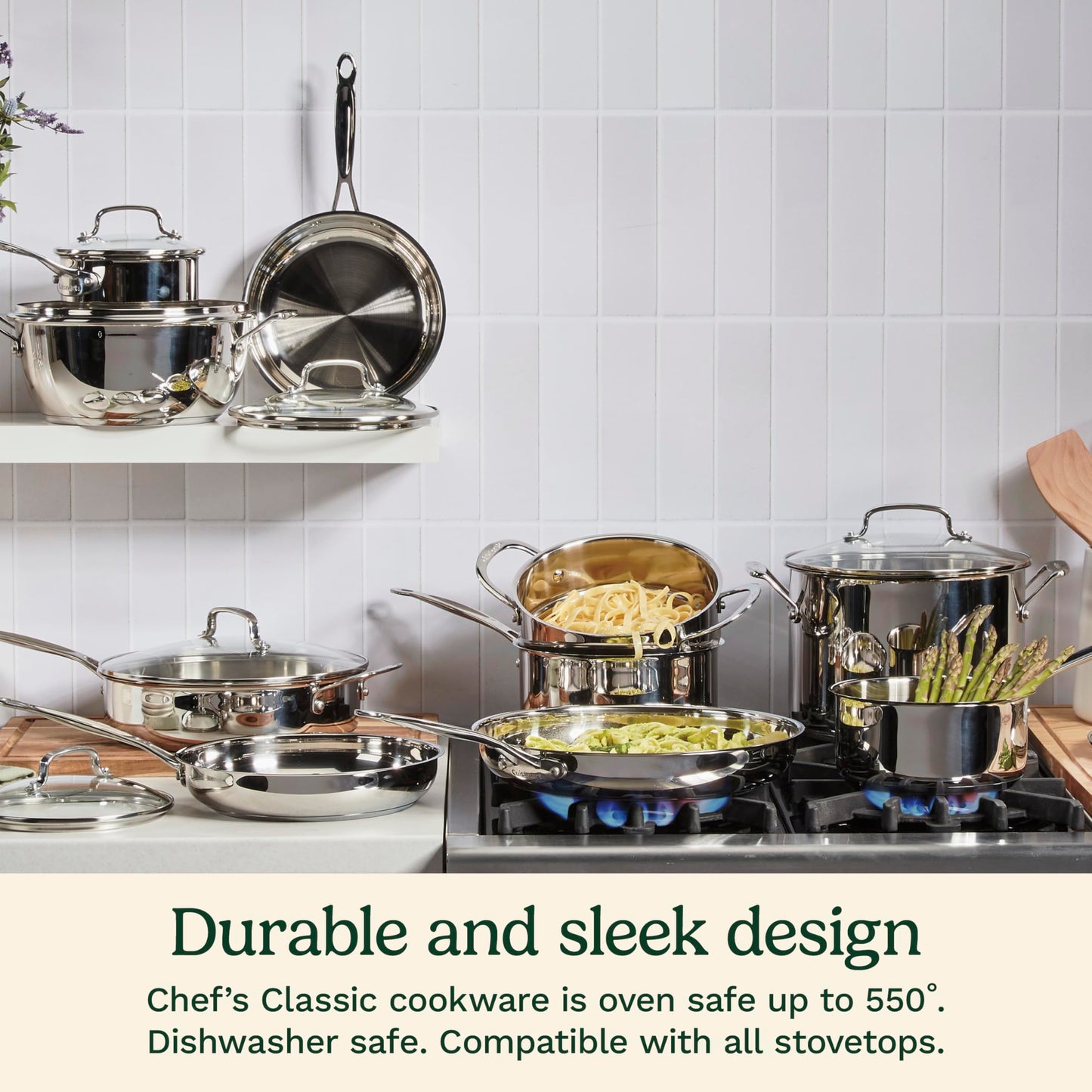 Cuisinart 12 Inch Skillet with Glass Cover, Chef's Classic Collection, 722-30G