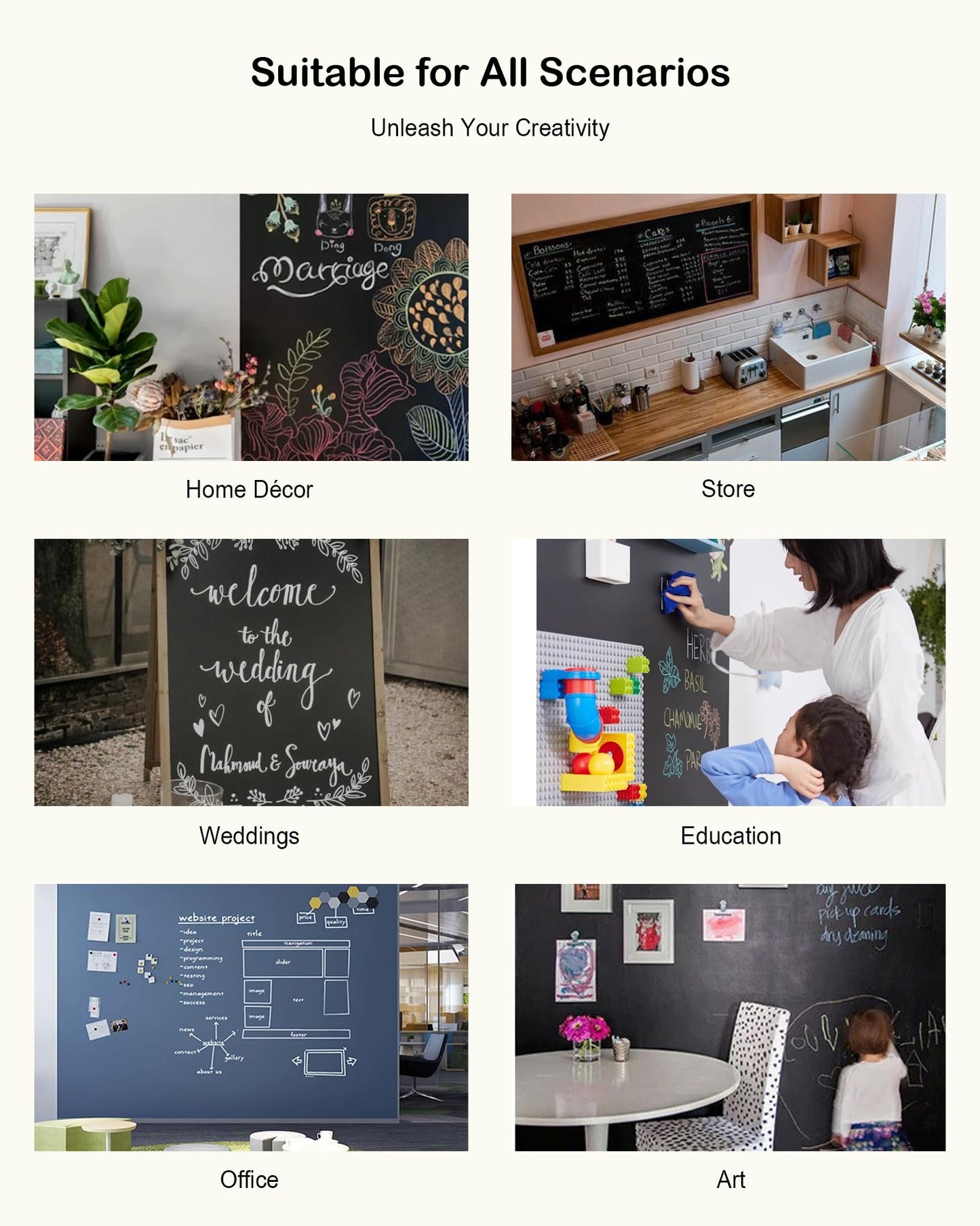 Magnetic Wall Decal for Kids, Magnetic Chalkboard Contact Paper for Wall, Playroom Essentials, Includes Dustless Chalks, Chalk Holder, Wipe Cloth, Stickers (Grey House, 34.6" x 58.3")