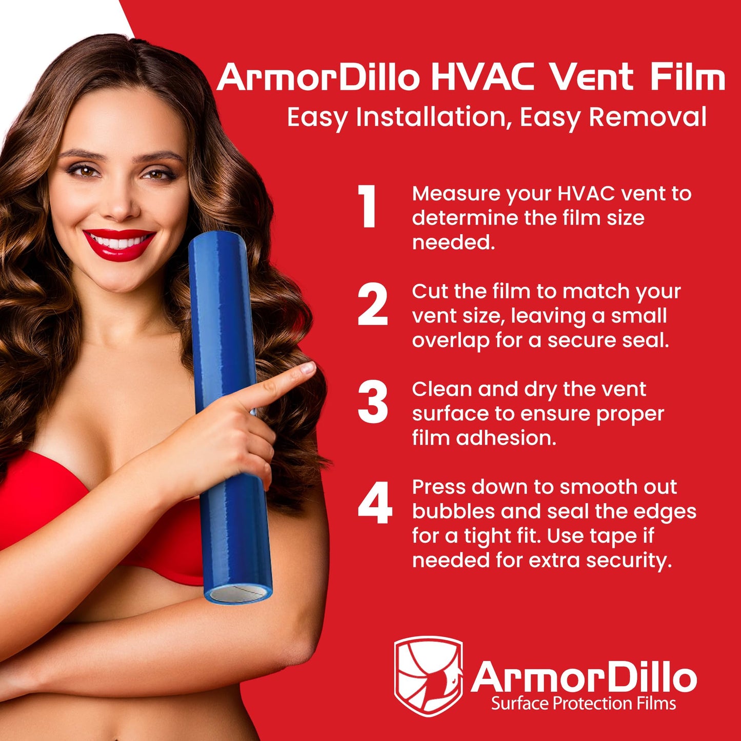 ArmorDillo High-Tack Adhesive HVAC Vent Sealing and Masking Tape. 25% HigherTack Vent Film 8” x 185