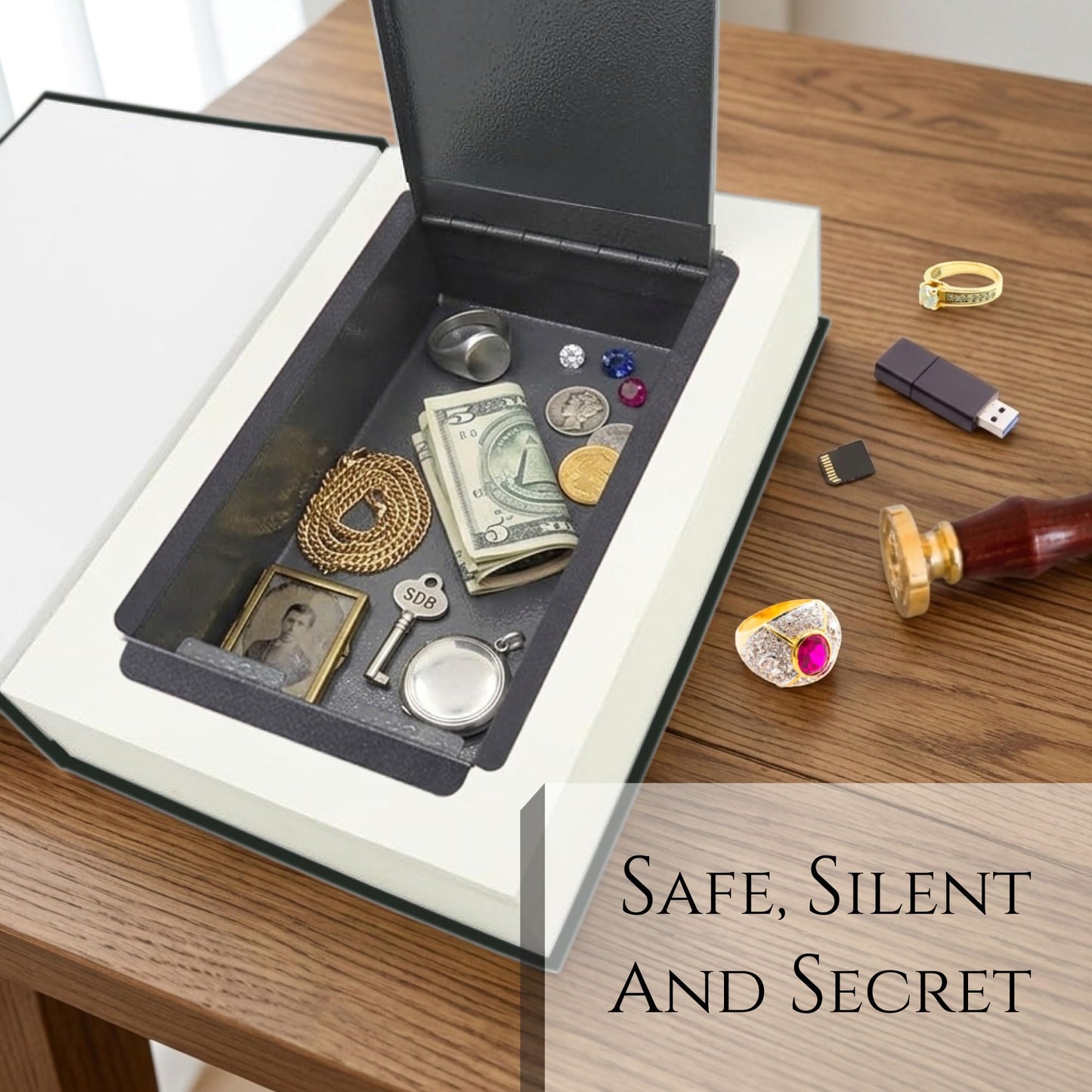 Fake Book Box - Small Safe Box with Key Lock - Hidden Safe in Plain Sight - Diversion Safes - Secret Safes (Constitution) (X-Large)
