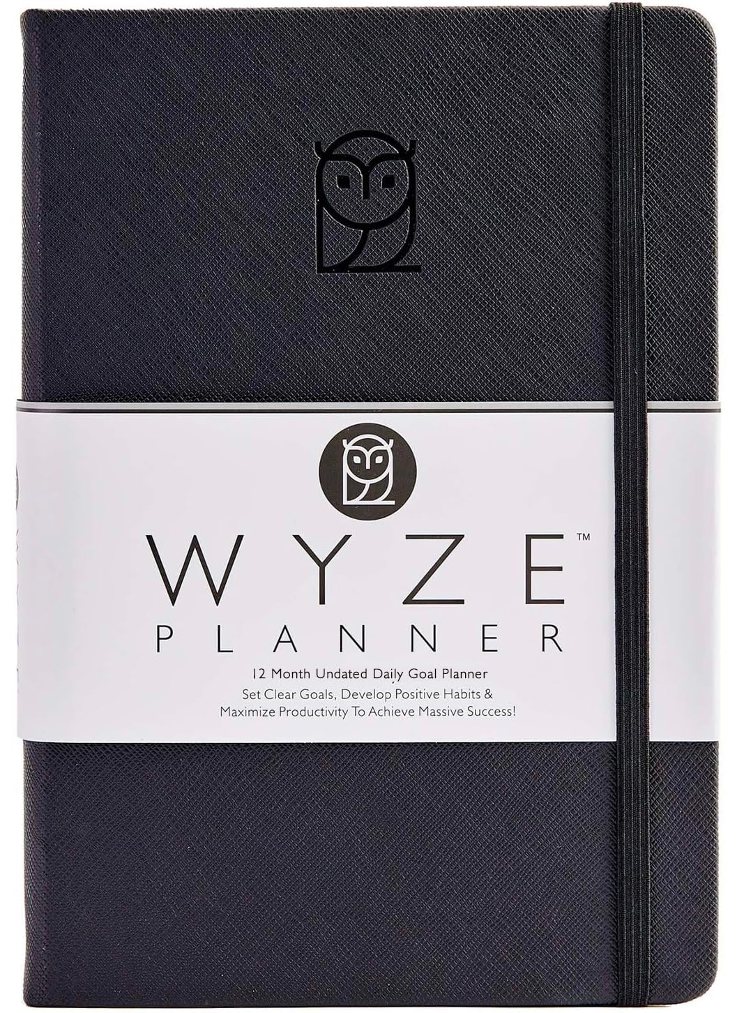 Wyze Planner Undated Daily Planner – 1-Year B5 Productivity Organizer with Two-Page Weekly Spread, ADHD Friendly, Goal Setting, Habit Tracker, Weekly & Monthly Pages – Hardcover Time Management Notebook (Black)