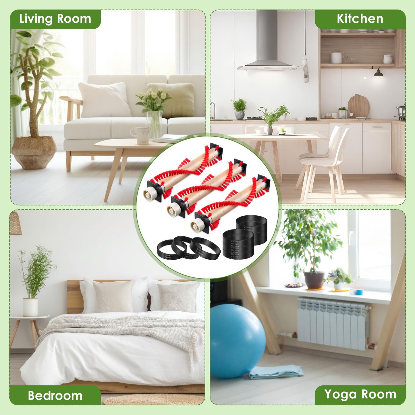 Landhoow Vacuum Roller Brush, Vacuum Belt, Compatible with XL Roller Brush XL Belt 0300604 Compatible with Oreck XL Upright Vacuum Cleaner to Keep Neat and Tidy for Home, Office (3 Pcs)