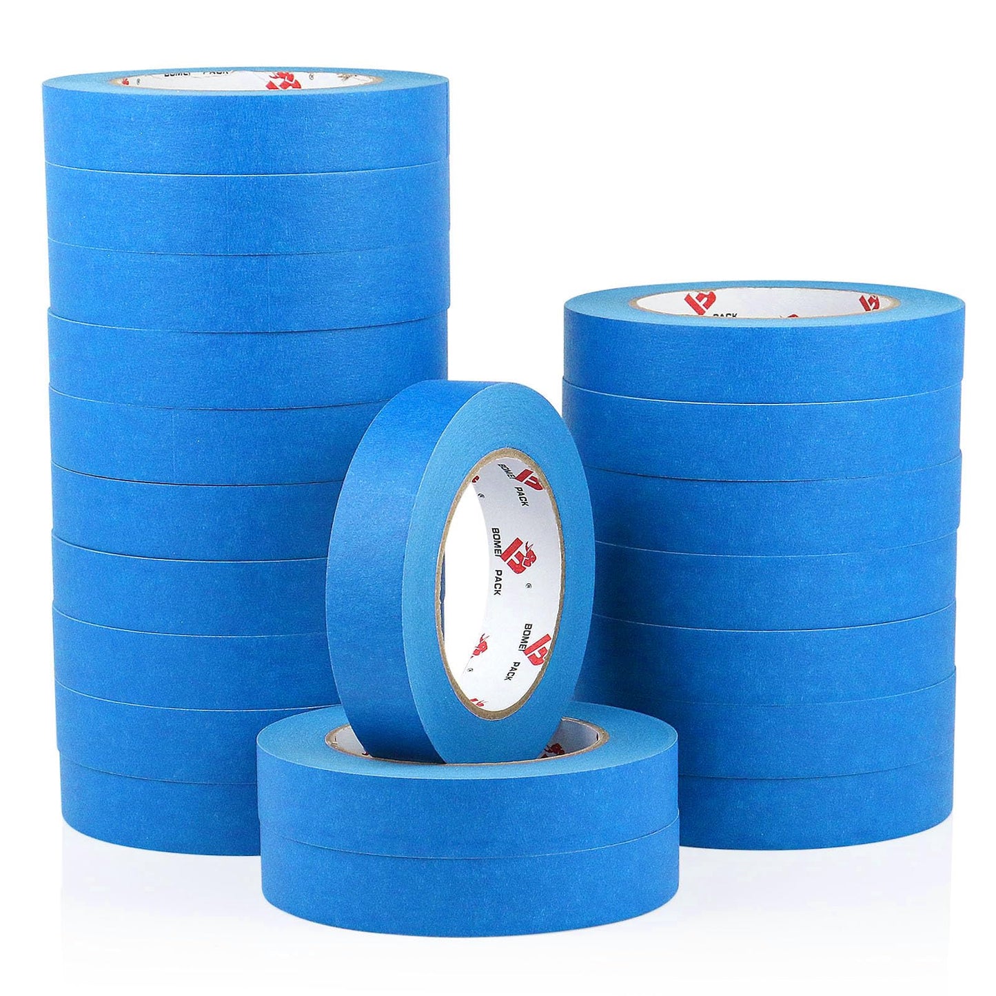 BOMEI PACK Blue Painters Tape 1 Inch Bulk - Paint Tape 20 Rolls x 1 Inch x 55 Yards - Blue Masking Tape for Walls Painting, DIY Crafting, Edge Finishing and School Projects, Total 1100 Yards