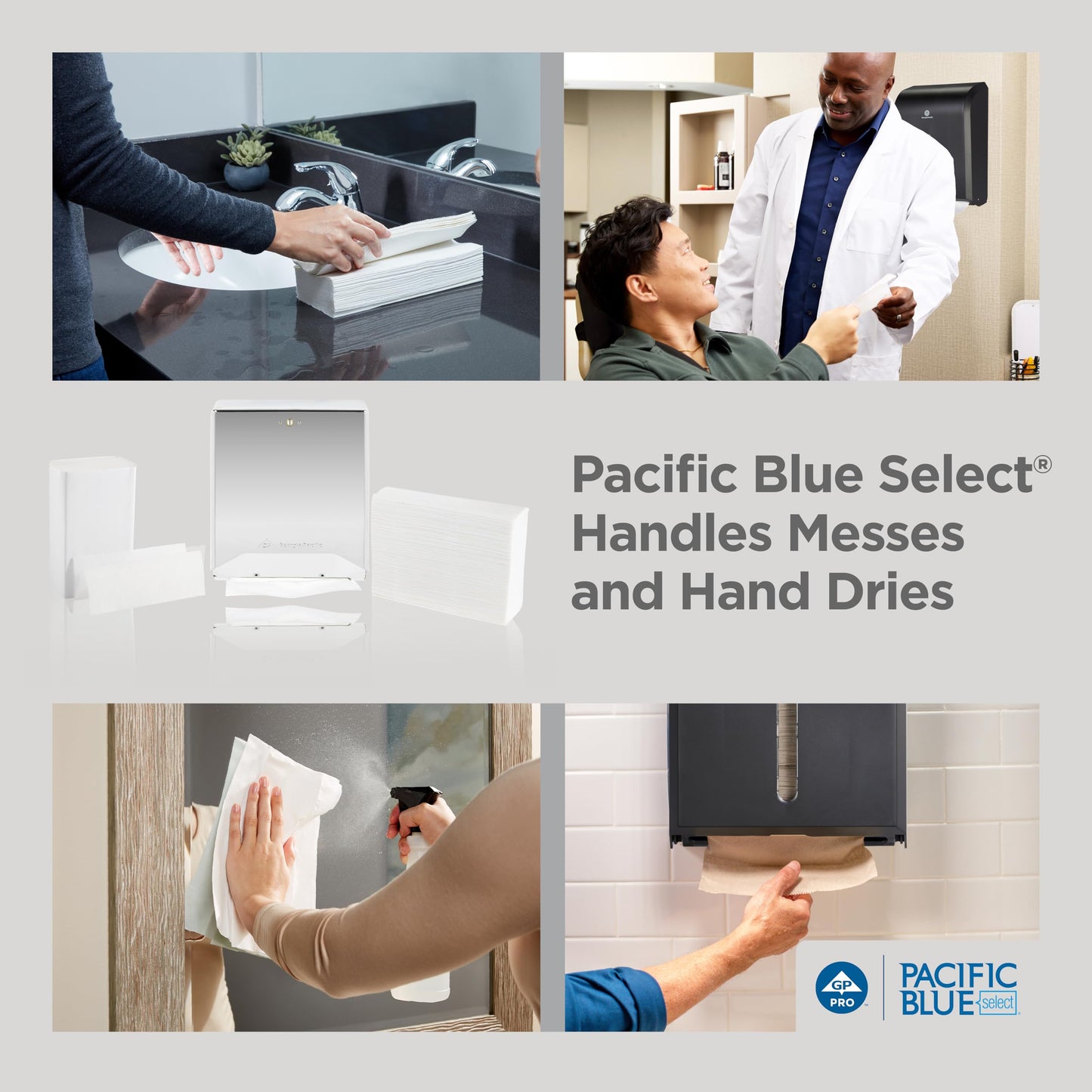 Georgia-Pacific Pacific Blue Select Multifold Paper Towels by GP PRO (Georgia-Pacific), 20389, 250 Paper Towels Per Pack, 16 Packs Per Case
