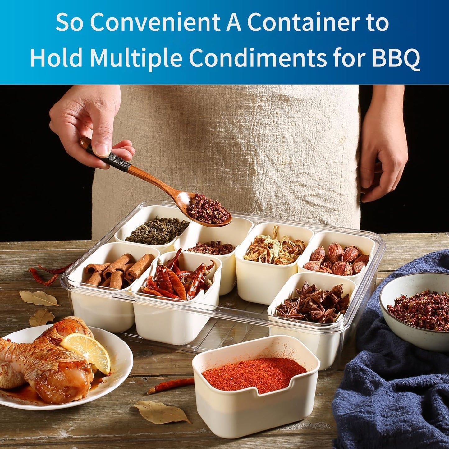 Pure Future 2-Pack Snackle Box Containers with Handles - Divided Serving Tray with Lids, 8 Compartments Charcuterie Box for Travel, Movie Nights & Parties (Hand Wash Only)