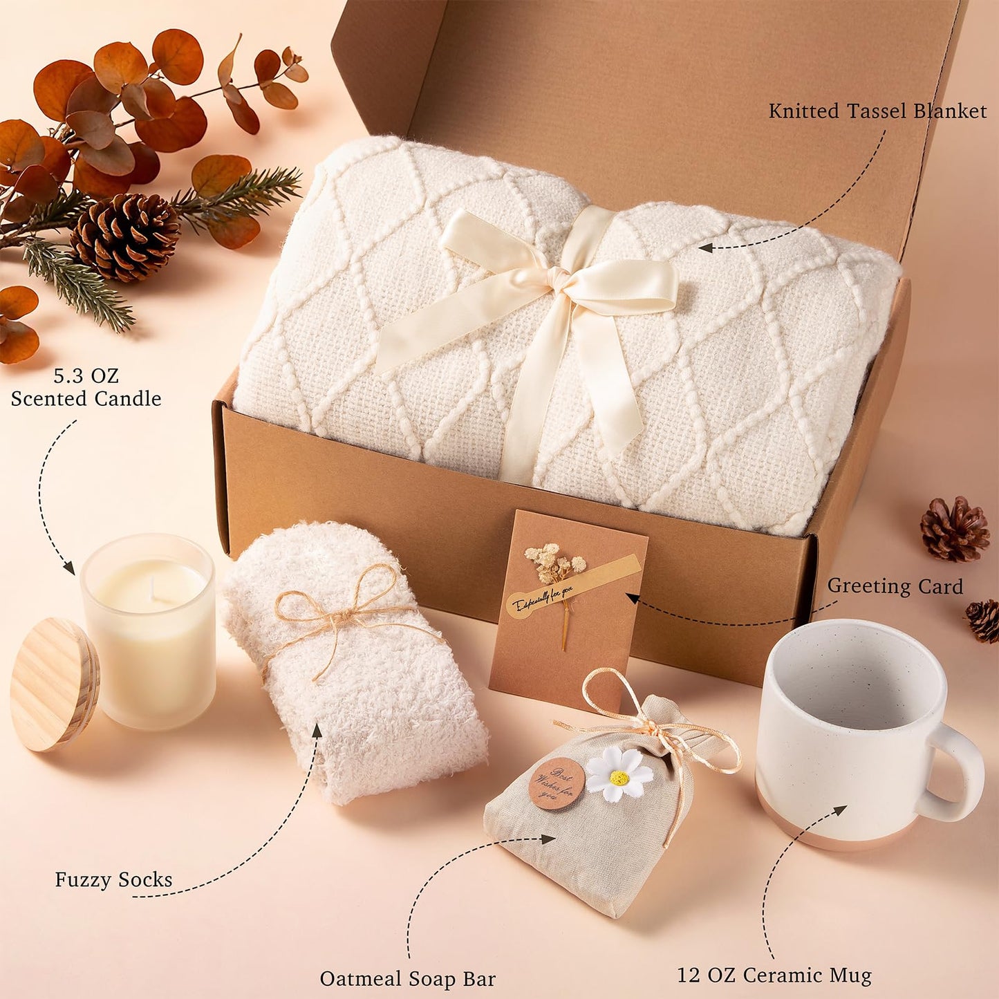 Aeenr Gift Baskets for Women, Get Well Soon Gifts, Self Care Gifts, Best Friend Birthday, Christmas, Valentines Day Gifts for Adults Mom Her Friend Sister Wife Grandma