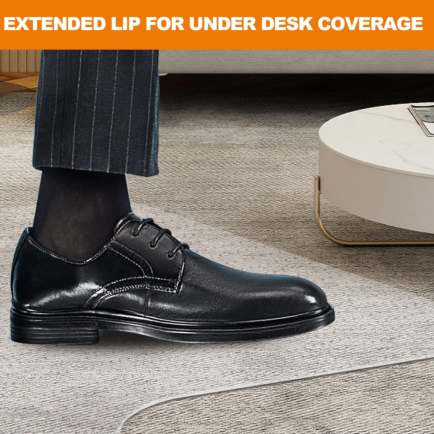 Thickened Chair Mat for Carpet- Low Pile Carpet Protector for Office Computer Desk Chair. Heavy Duty Desk Chair Mat for Carpeted Floors. Clear (with Lip, 47.5"X35.5"X0.15“)