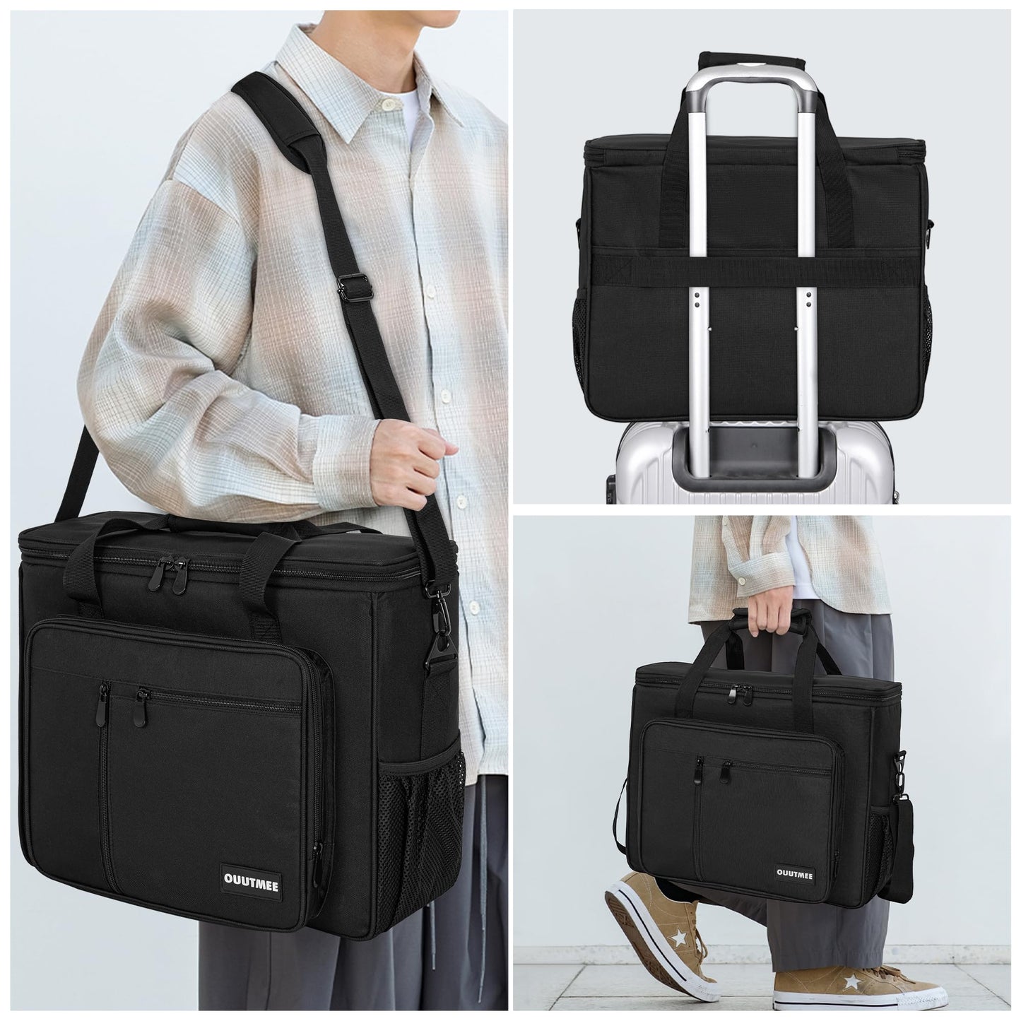 OUUTMEE Coffee Maker Carrying Bag Compatible with Keurig K-Slim/K-Express/K-Iced/Ninja PB051/PB041ST, Single Serve Coffee Brewer Portable Storage Bag with Extra Pockets, Storage Tote Case