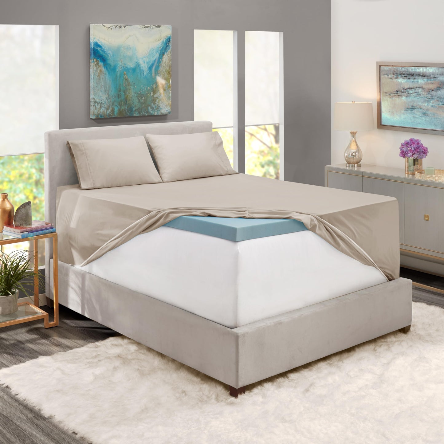 Nestl King Size Sheet Set, 4 Piece Extra Deep Pocket (18-24 inches), Microfiber, Hotel Luxury, Soft, Breathable, Wrinkle-Free, Easy to Care, Linen