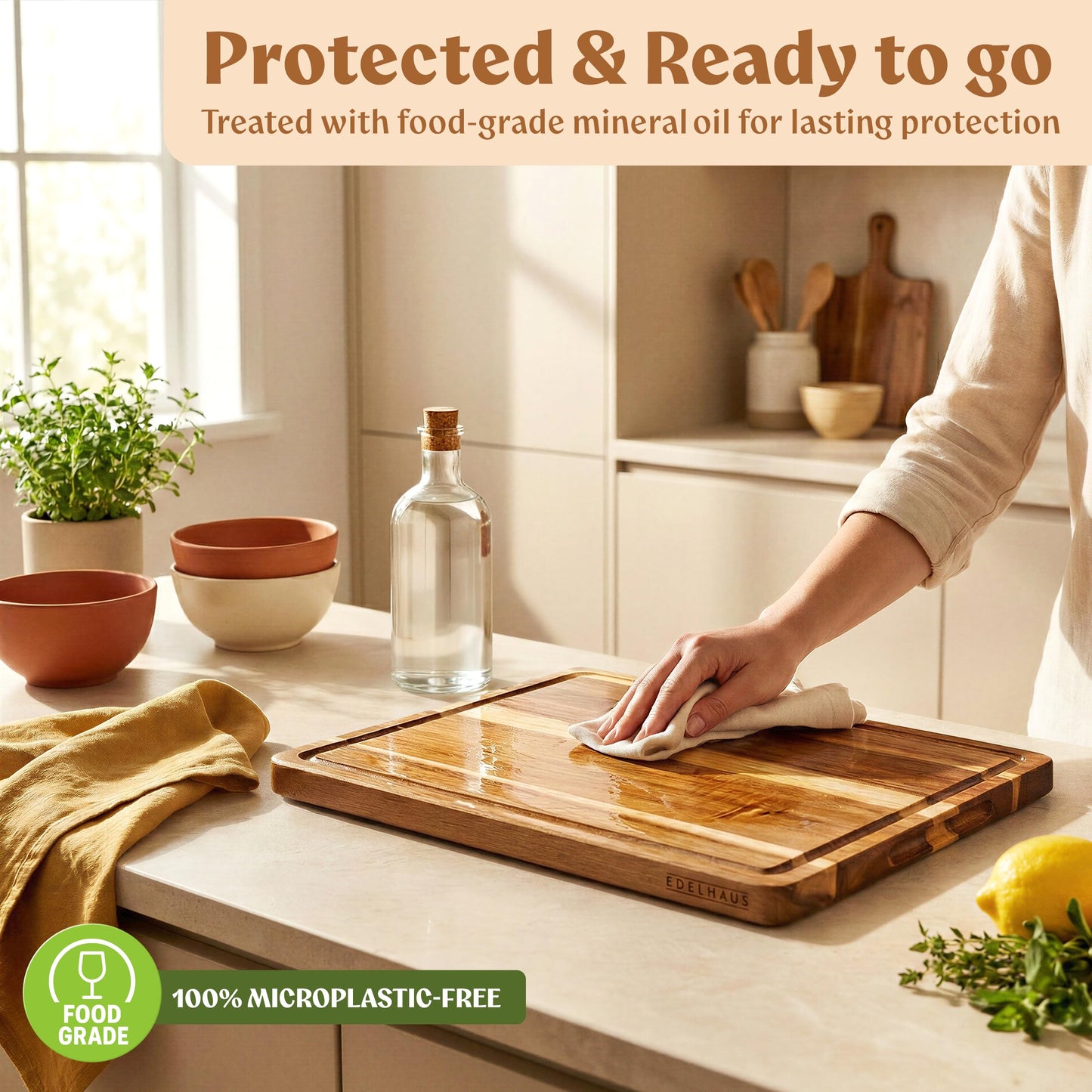 Acacia Wood XL Cutting Board for Kitchen, Large Cutting Board 17.1 × 12.8 - Wooden Chopping Boards with Juice Groove, Non-Toxic, Knife-Friendly & Durable – Housewarming Gift, Charcuterie & Meal Prep