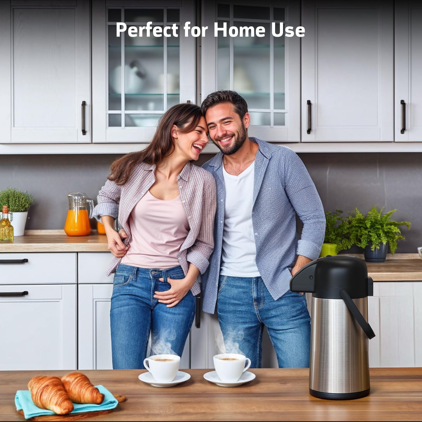 Airpot Coffee Carafe for Keeping Hot - 85 OZ / 2.5L Large Coffee Dispenser with Pump - Insulated Stainless Steel Thermos Urn for Hot Drinks Water Tea Chocolate - Thermal Beverage Dispenser for Parties
