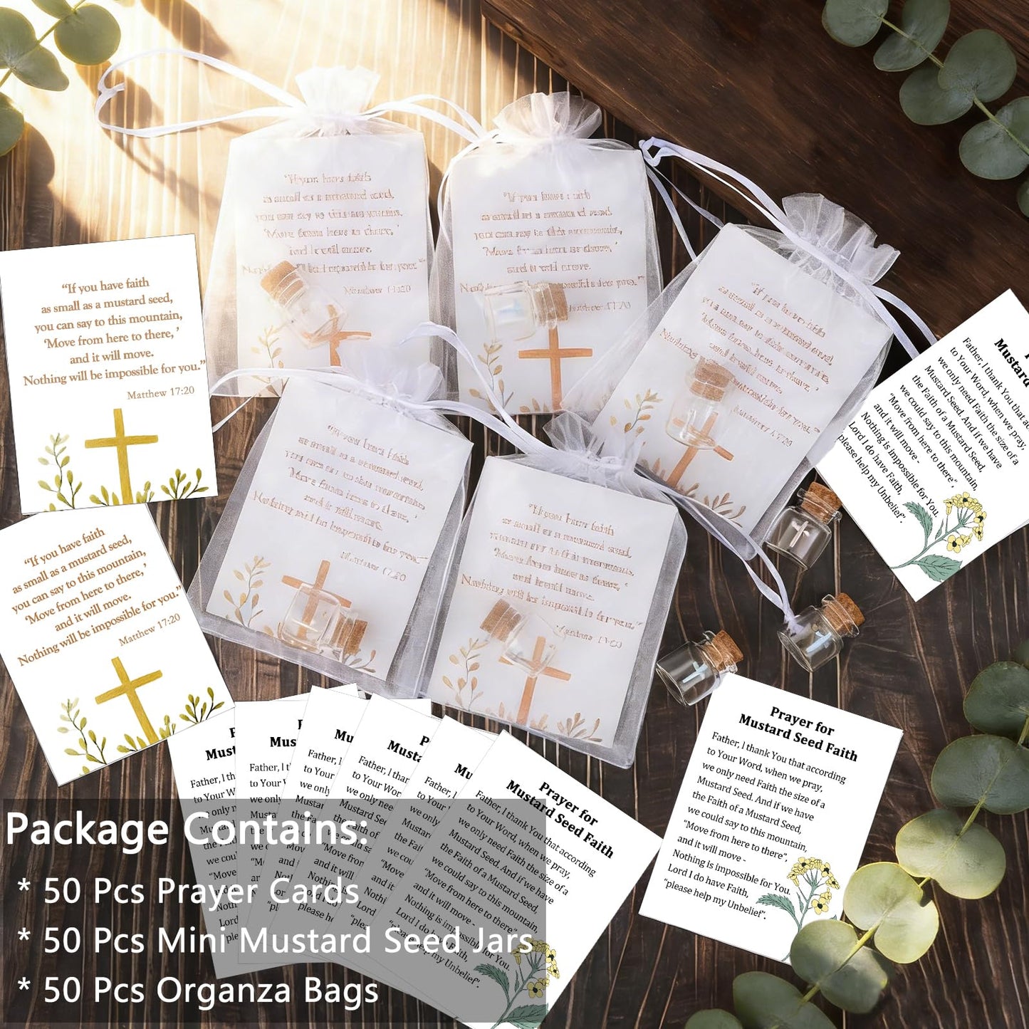 Bulk 30 Have a Little Faith Card Christian Gifts for Women, School Church Wedding Baptism Unique Christian Religious Inspirational Gifts for Women Men(Cross-30)
