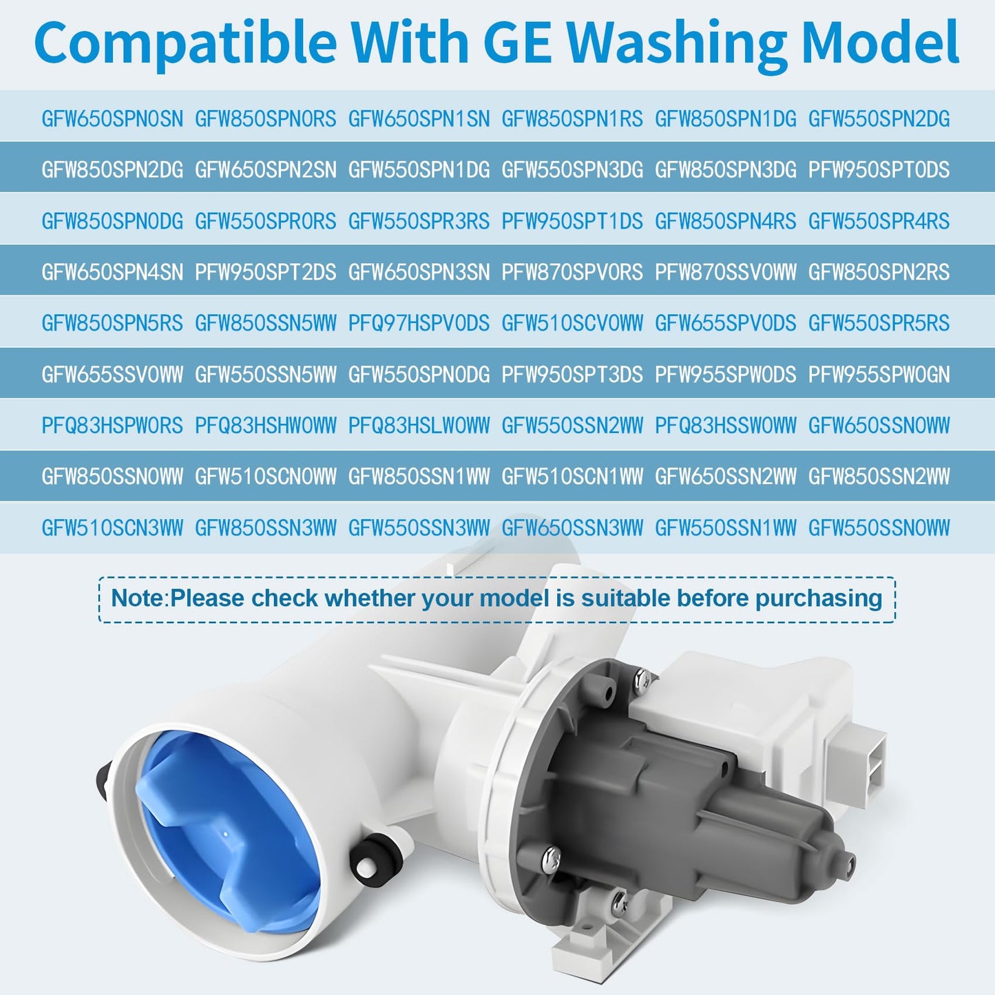 GFW850SPN5RS GFW850SPN0RS GFW550SSN0WW GFW550SSN1WW Washer Drain Pump Filter, Fit For Ge Washer GFW850SPN0RS GFW550SSN2WW GFW550SSN4WW GFW850SSN1WW GFW650SPN1SN PFQ97HSPV0DS GFW550SSN5WW GFW550SSN3WW