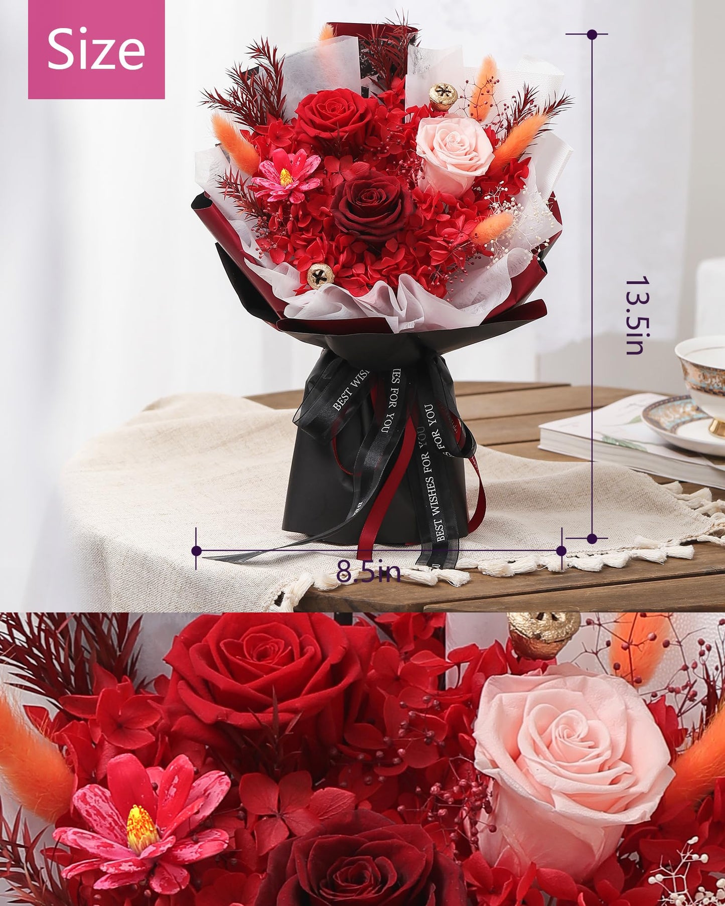 BestFlower Mothers Day Flowers Bouquet Gifts for Mom,Roses Bouquet Gifts for Women Mom Wife from Daughter,Fresh Flowers for Delivery