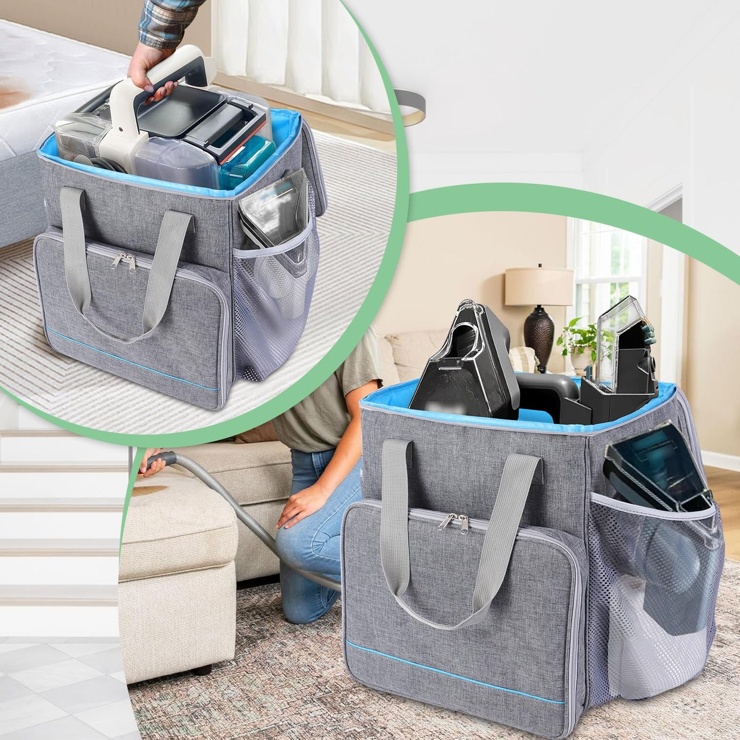 TUSIASC Portable Carrying Bag Compatible with Shark StainStriker Carpet and Upholstery Cleaner Machine PX201/PX202BRN/PX253BRN/PX251/PX221BRN,Storage Bag for Cleaner Machine with Pockets(Case Only)