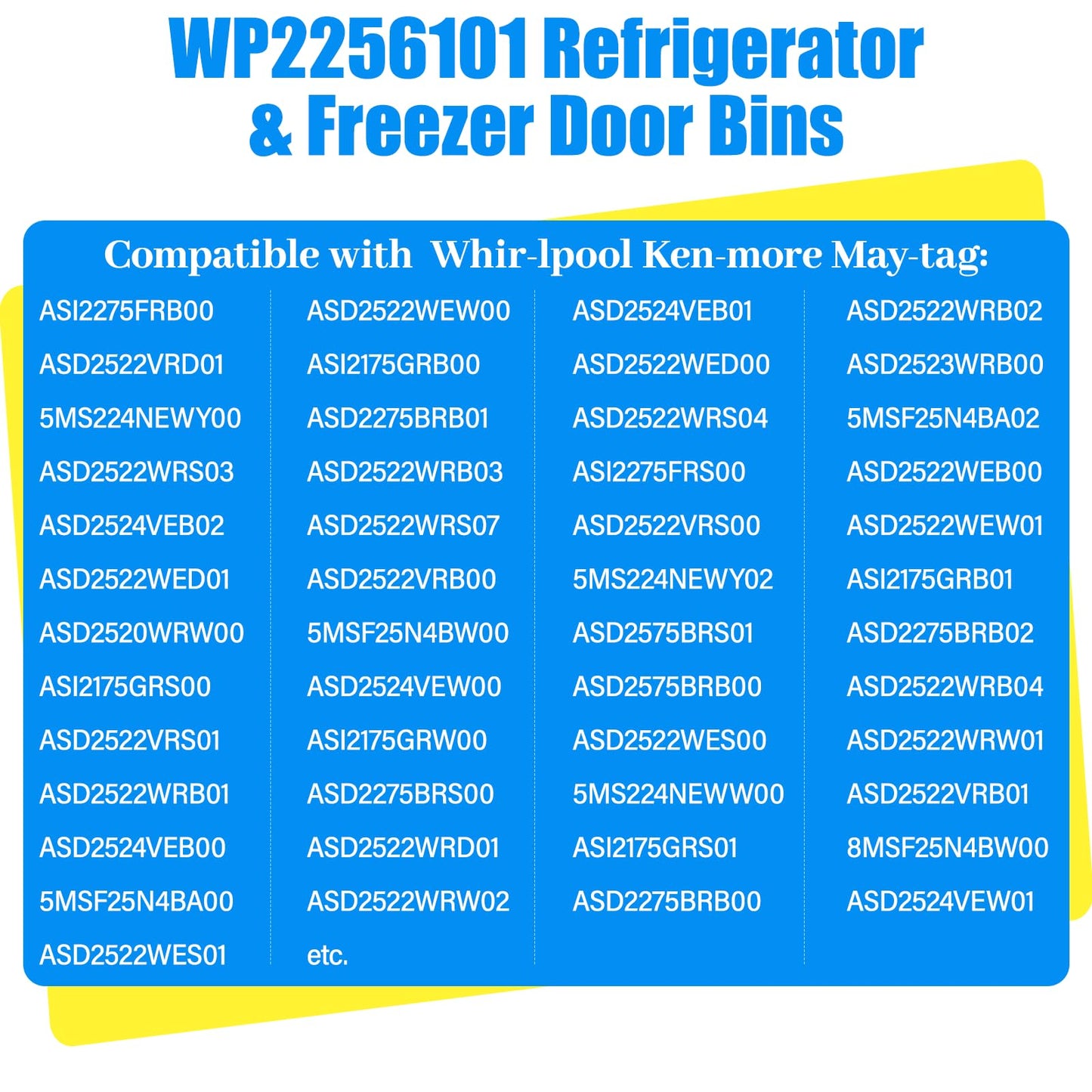 2026 UPGRADED WP2256101 Refrigerator Dairy Door Bin Cover,Compatible with Whirlpool/Kenmore Refrigerator Door Shelf Bin Replacement WRS311SDHM02/05 WRS315SDHM12 WRS325SDHZ01 Fridge Door Shelves Cover