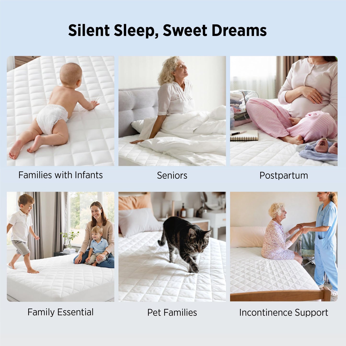 Bedsure Queen Mattress Protector, Quilted Waterproof Mattress Protector with Deep Pocket up to 22 Inches, Soft Breathable Noiseless Bed Pad Topper, Queen Bed Cover for Home, Bedroom, Hotel – White