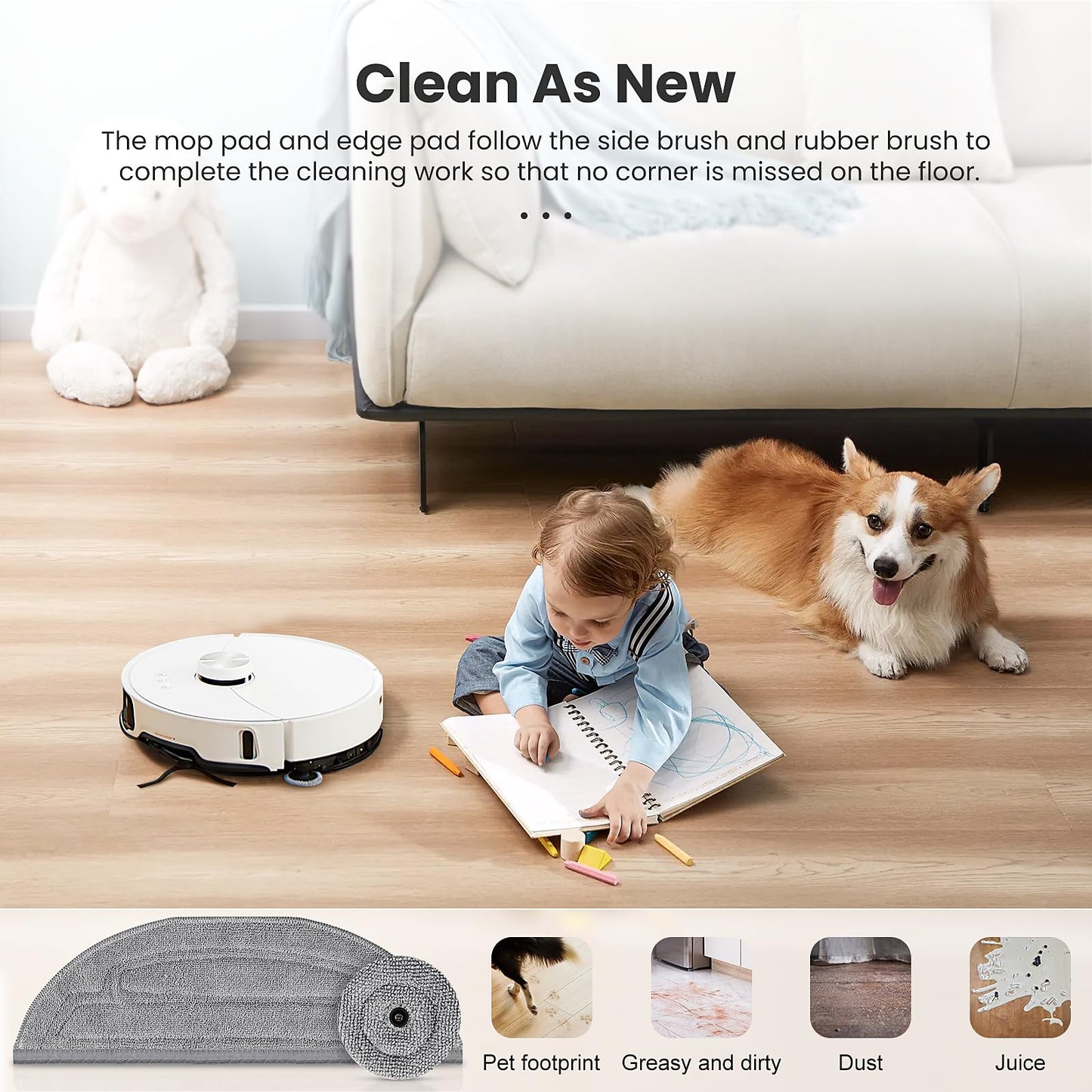 12 Pack Mop Pads Refills for Roborock S8 MaxV Ultra / S8 Max Ultra Robot Vacuum, 6 Pack Mop Cloth with Dual Sonic Vibrations Modules, 6 Pack Edge Mop Pads Accessories
