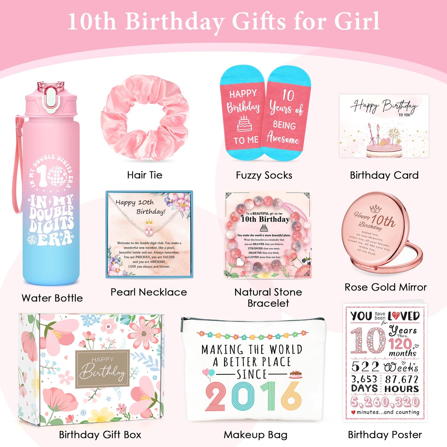 10 Year Old Girl Birthday Gift for 10 Years Old Girls Gifts Trendy Stuff Happy 10th Birthday Gifts for Girls Popular Ten Year Olds Girl Gift Ideas Cute Double Digits Decorations Presents Accessories