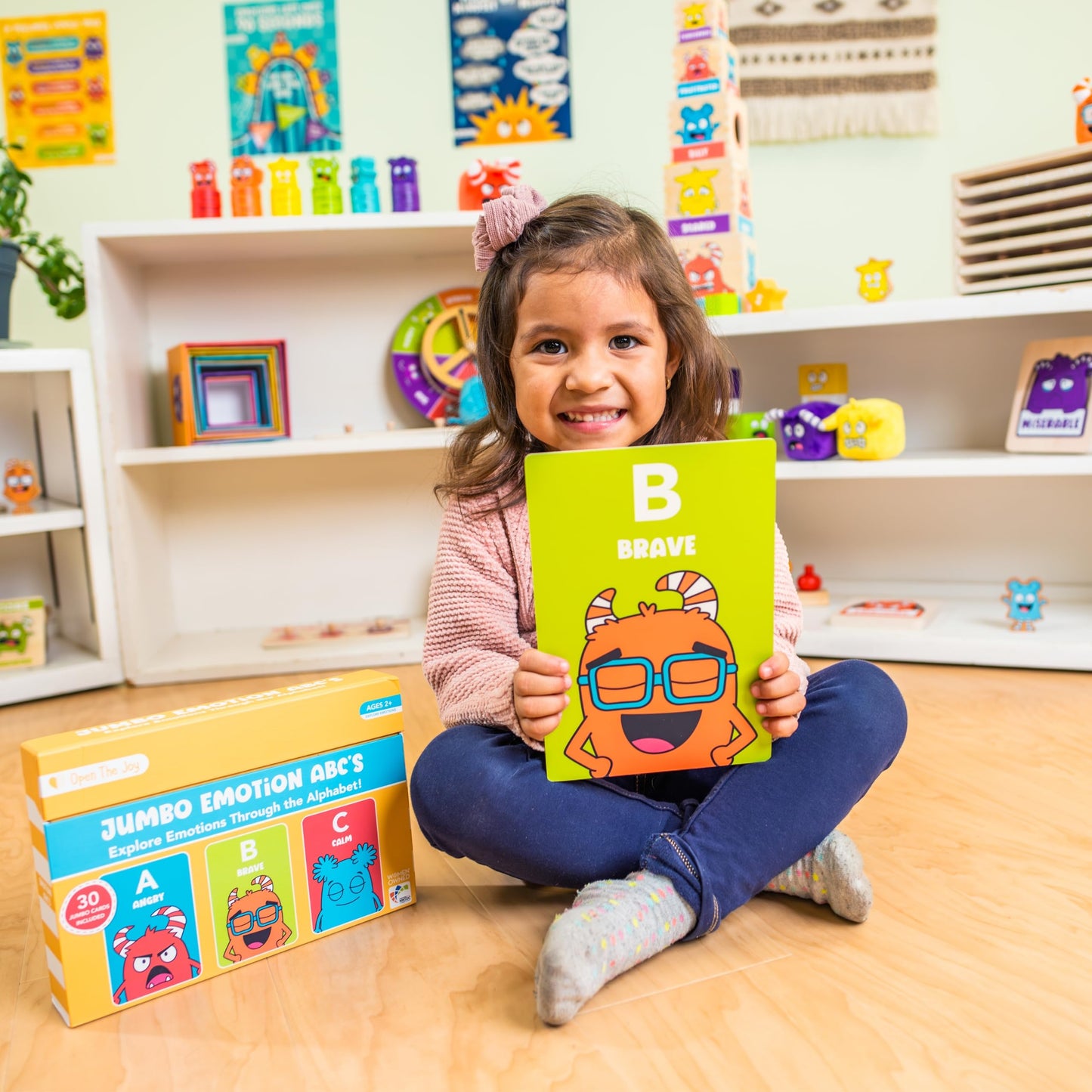 Open The Joy Jumbo ABC Emotion Cards for Kids Ages 3+ – Feelings Flash Cards A–Z, Social Emotional Learning SEL Toys, Emotional Intelligence & Vocabulary Learning for Preschool & Kindergarten