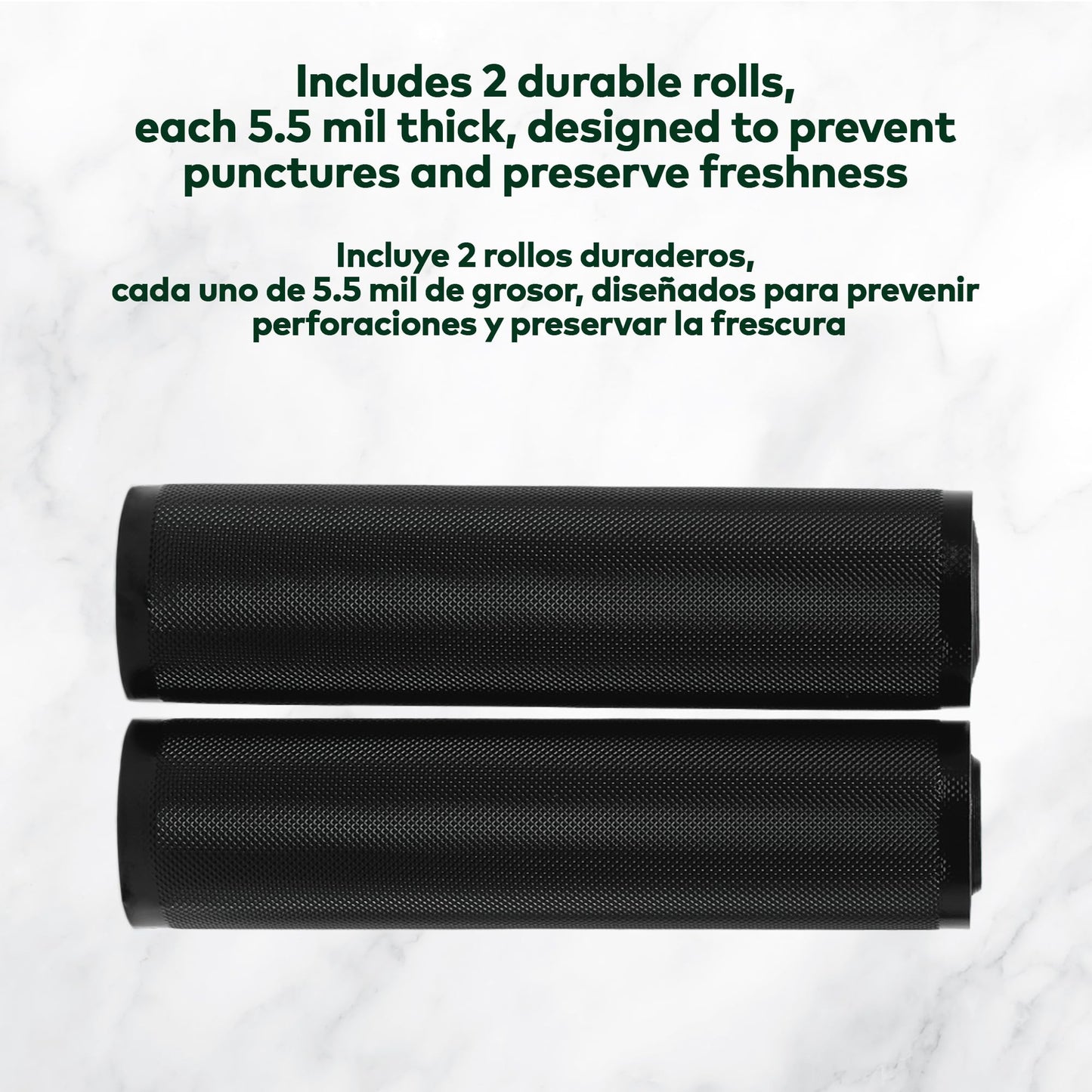 Stash Proof Vacuum Seal Rolls 11" x 25' 2 Pack (50 Feet Total) (Black and Black) 5.5 Mil - BPA Free Commerical Grade Food Saver for Storage, Sous Vide, and Meal Prep Sealer Bag