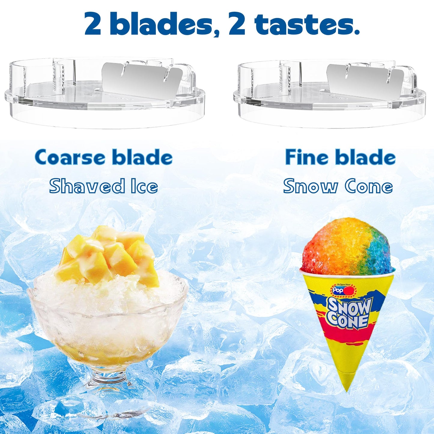 Shaved Ice Attachment for KitchenAid Stand Mixer, Snow Cone Maker for KitchenAid with 8 Ice Molds, Stainless Steel Blade Ice Shaver Attachment for Kitchen Aid Mixer