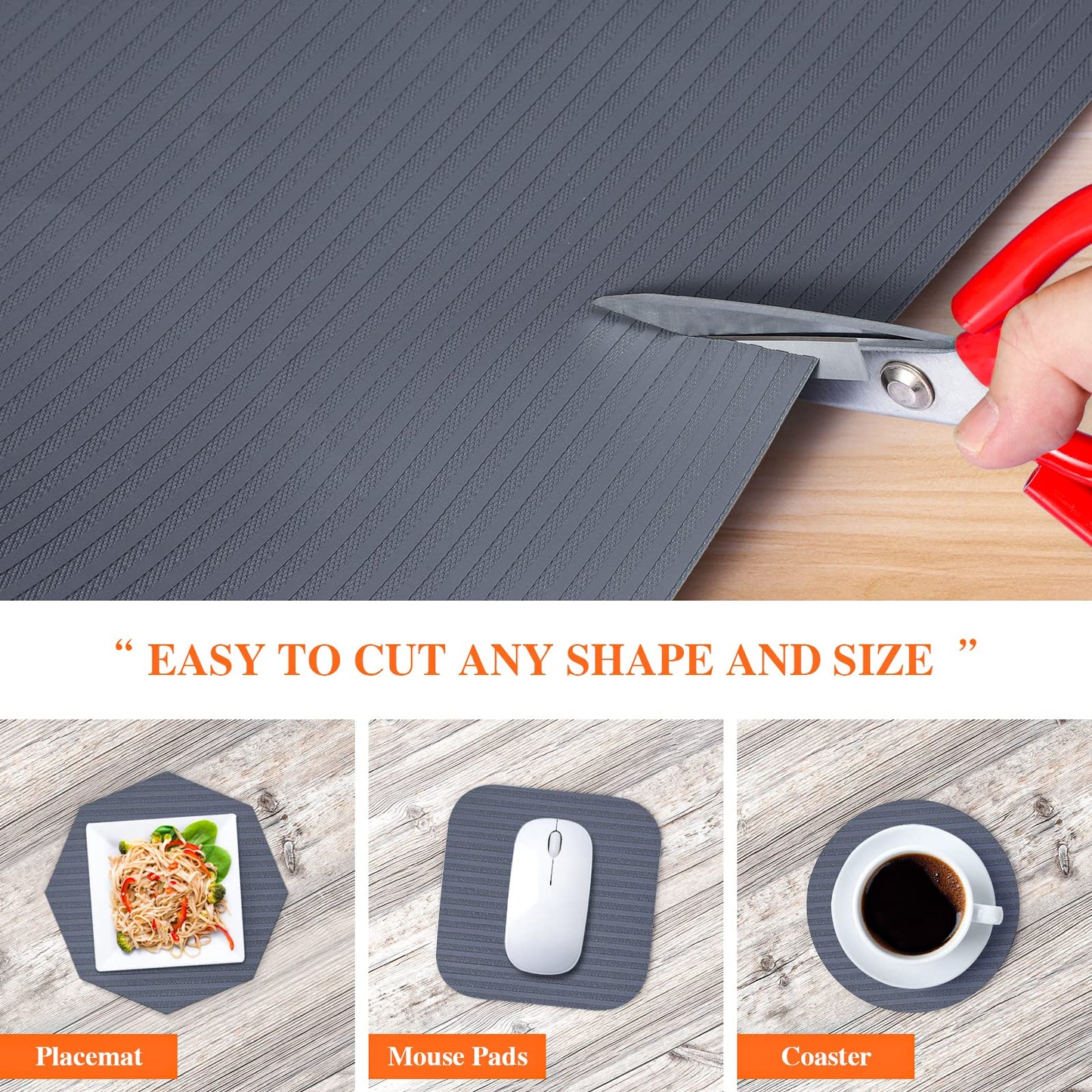 Mcrbeay Shelf Liners for Kitchen Cabinets, 22Inch x 20Ft, Non Adhesive Shelf Liner, Non-Slip Kitchen Drawer Liners, Waterproof Durable Cabinet Liners for Shelves, Refrigerator, Pantry, Dark Gray