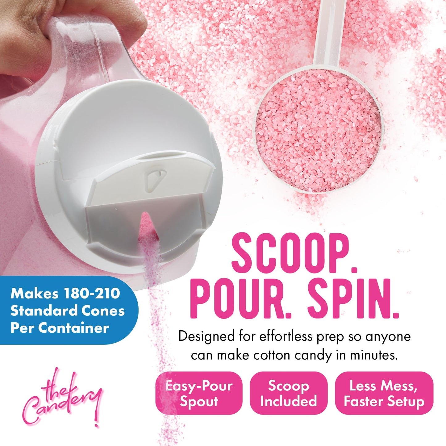 The Candery Cotton Candy Floss Sugar 6lbs 96oz Jars - 2 Pack Strawberry and Raspberry