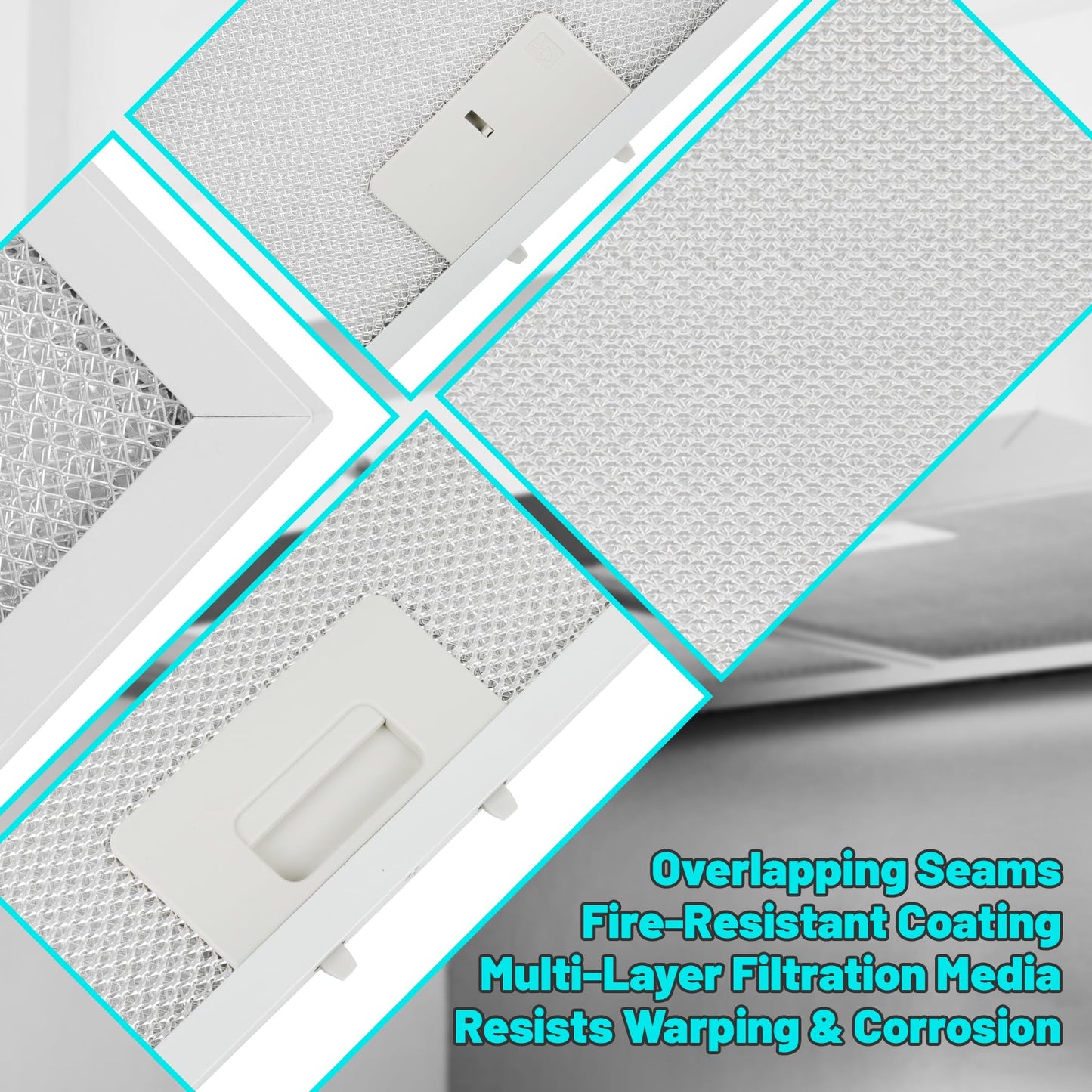 HAFANKA 2 PCS WB02X27207 Range Vent Hood Grease Filter Replacement for GE Model JVX5300BJ1TS JVX5300EJ2ES JVX5305DJ2WW, Replaces 4463981 AP6039217 PS11771771 EAP11771771, 13.75"L × 13.75"W × 0.35"Th