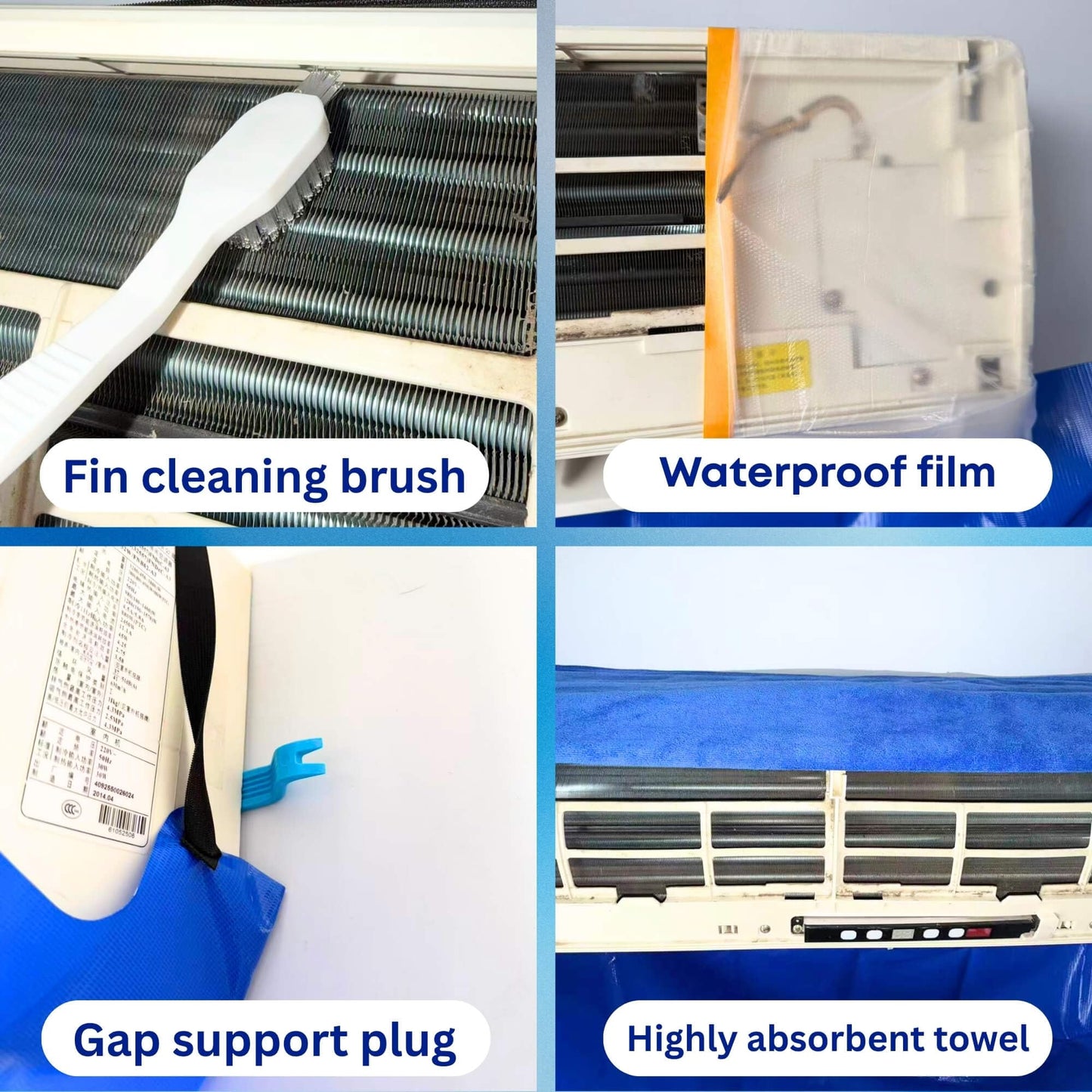 Gdktg Mini Split Cleaning Kit Bag, Waterproof Ac Cleaning Kit with 2L Pressure Sprayer, Reusable Air Conditioner Cleaning Kit, Minisplit Cleaning Kit for HVAC, Large (for Systems 38in - 48in)